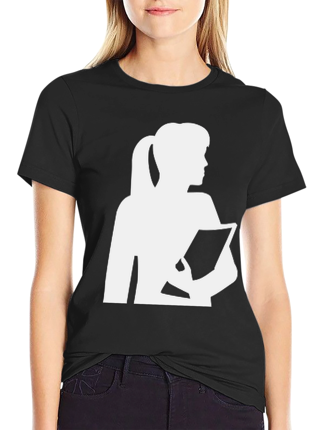 Black Silhouette Woman Graphic Tee view 2