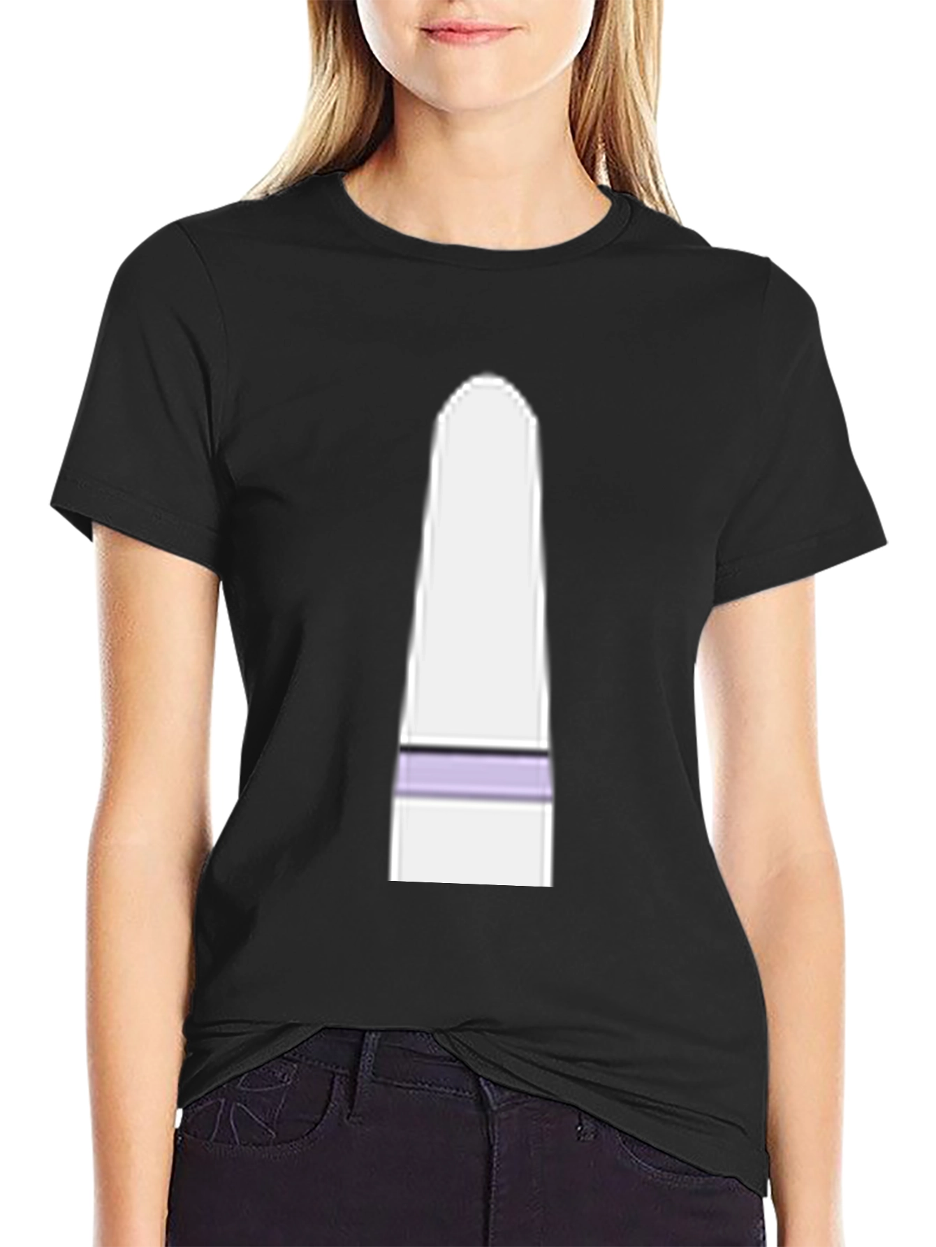 Black Men's Black T-Shirt with Funny Cartoon Character Graphic view 2