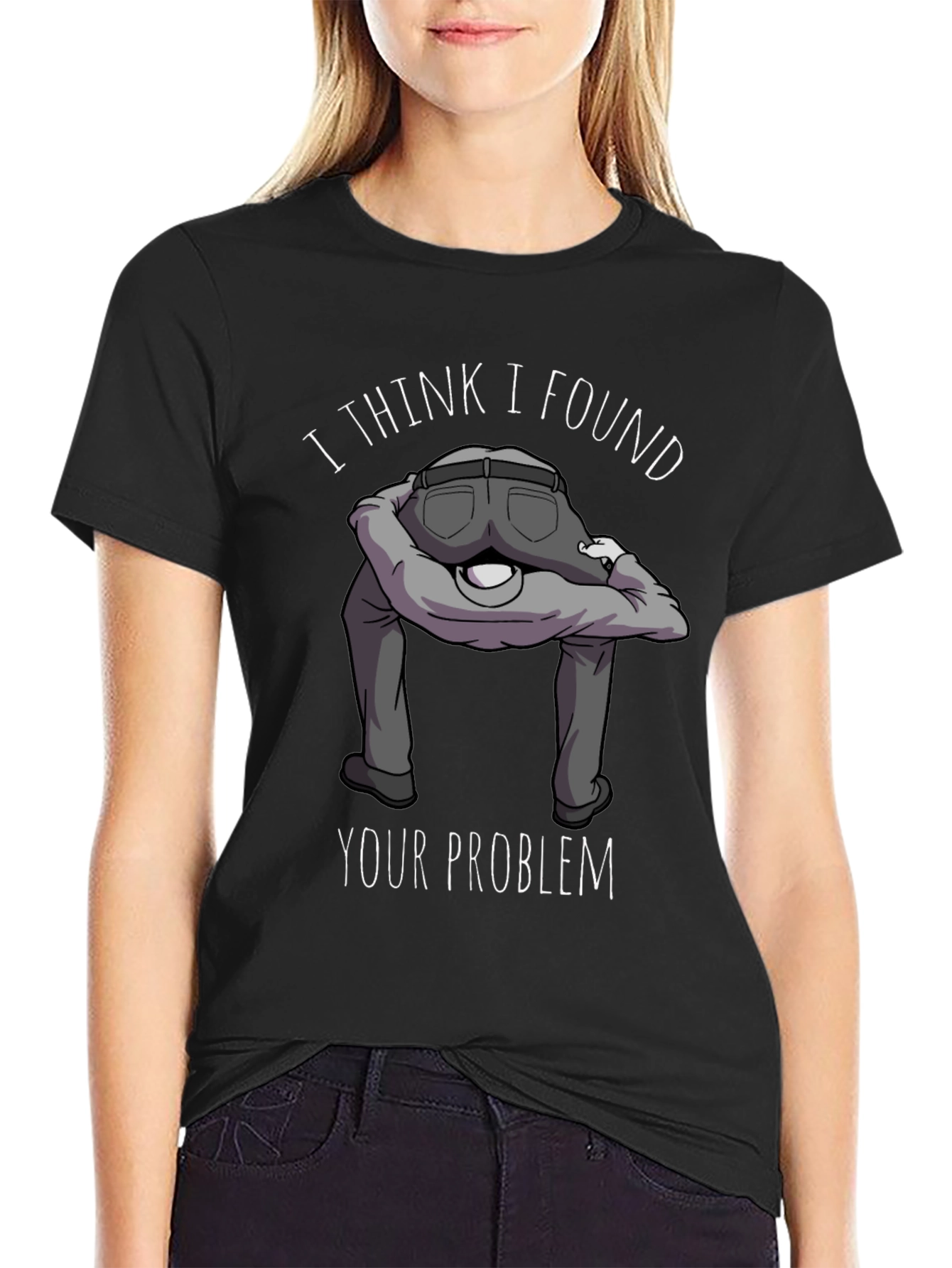 Black I Found Your Problem Funny Graphic T-Shirt view 2