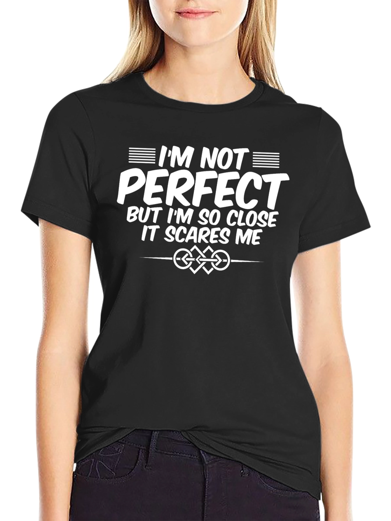Black I'm Not Perfect T-Shirt view 2