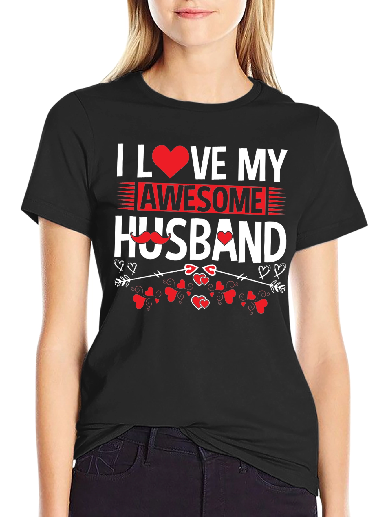 Black I Love My Awesome Husband Graphic Tee view 2