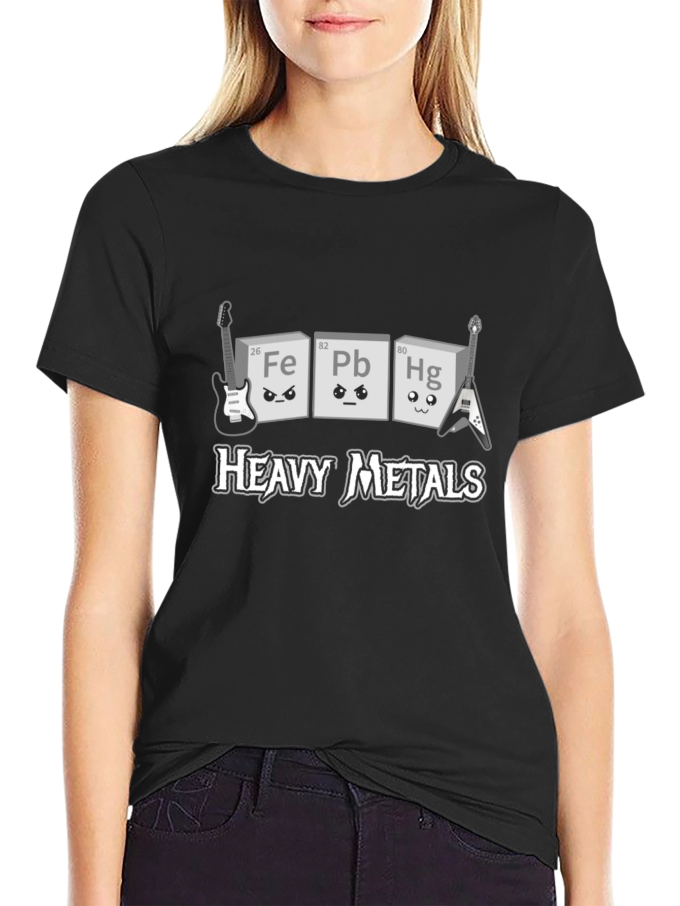 Black Heavy Metals T-Shirt Periodic Table Elements Band Tee view 2