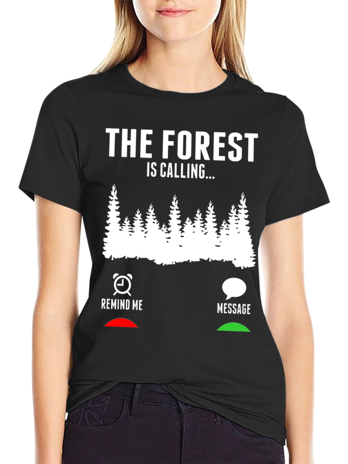 Black The Forest Is Calling Men's Black Graphic Tee view 2