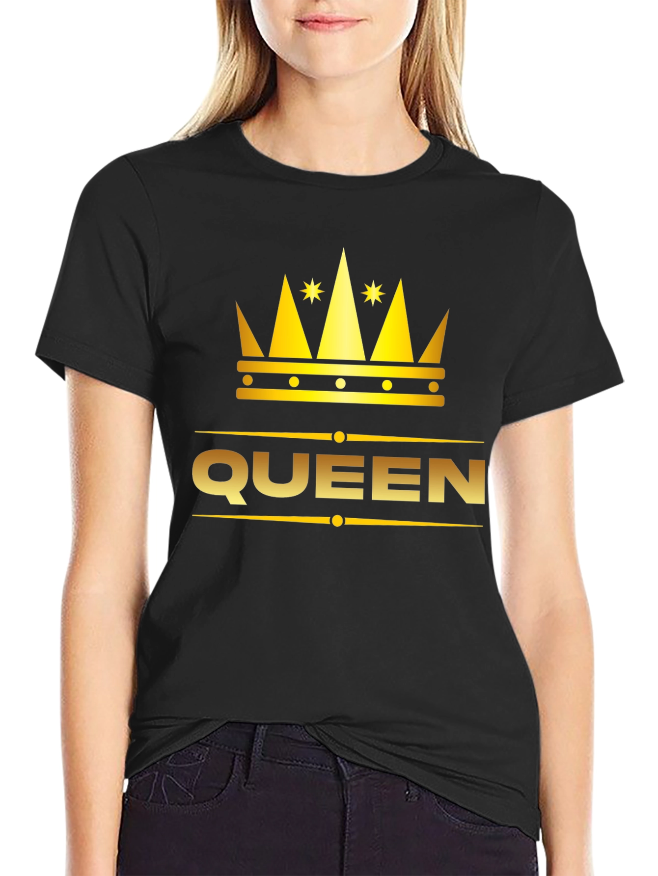 Black Queen Crown Graphic T-Shirt - Black view 2