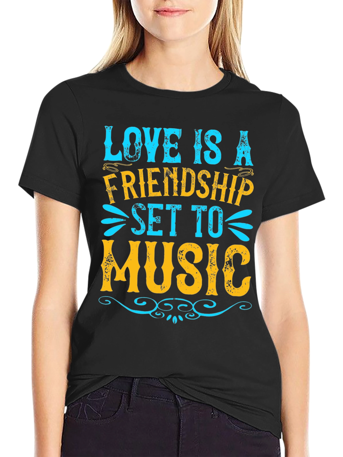 Black Love is Music Graphic T-Shirt view 2