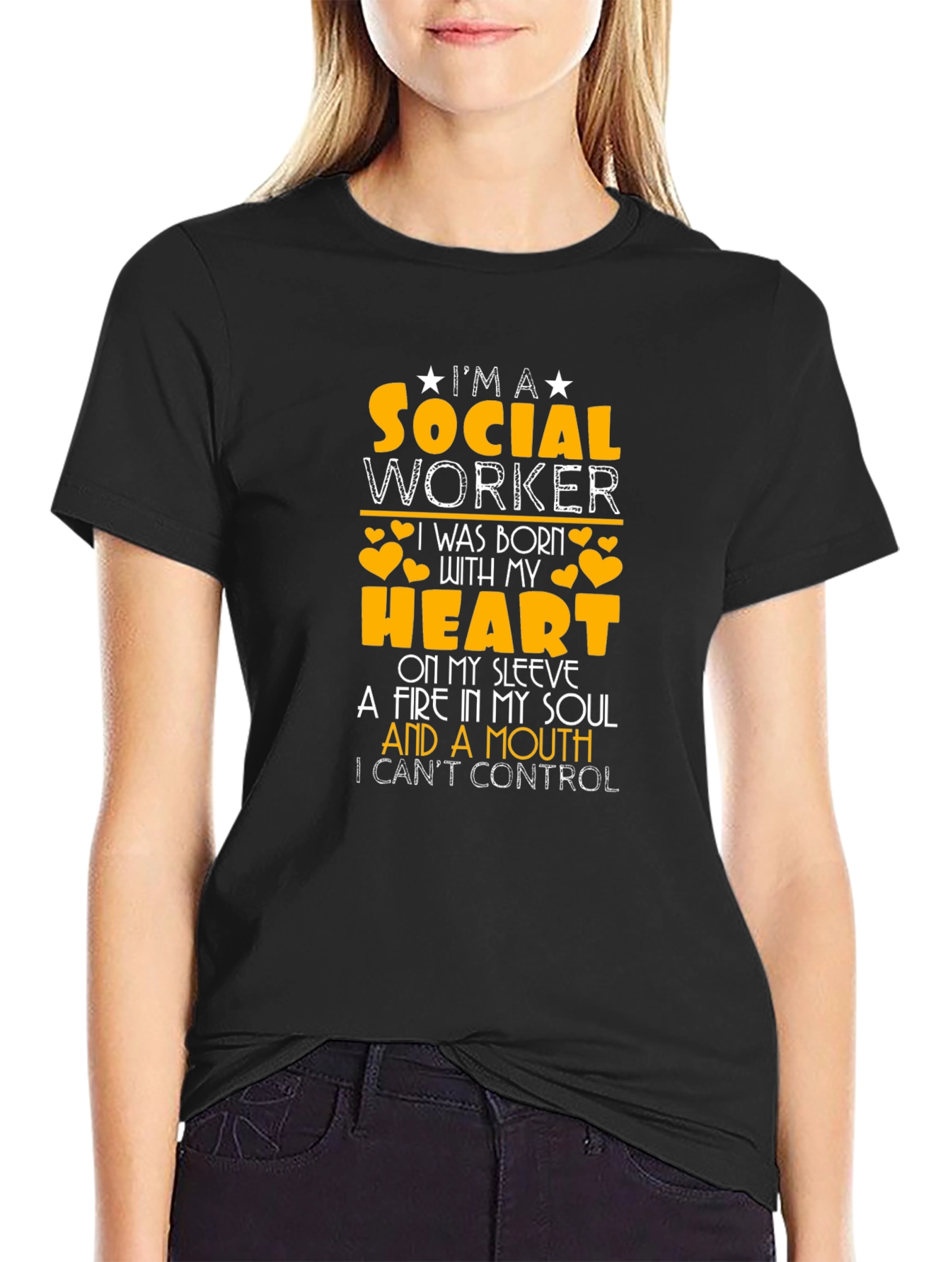 Black Social Worker T-Shirt - Heart & Soul Design view 2