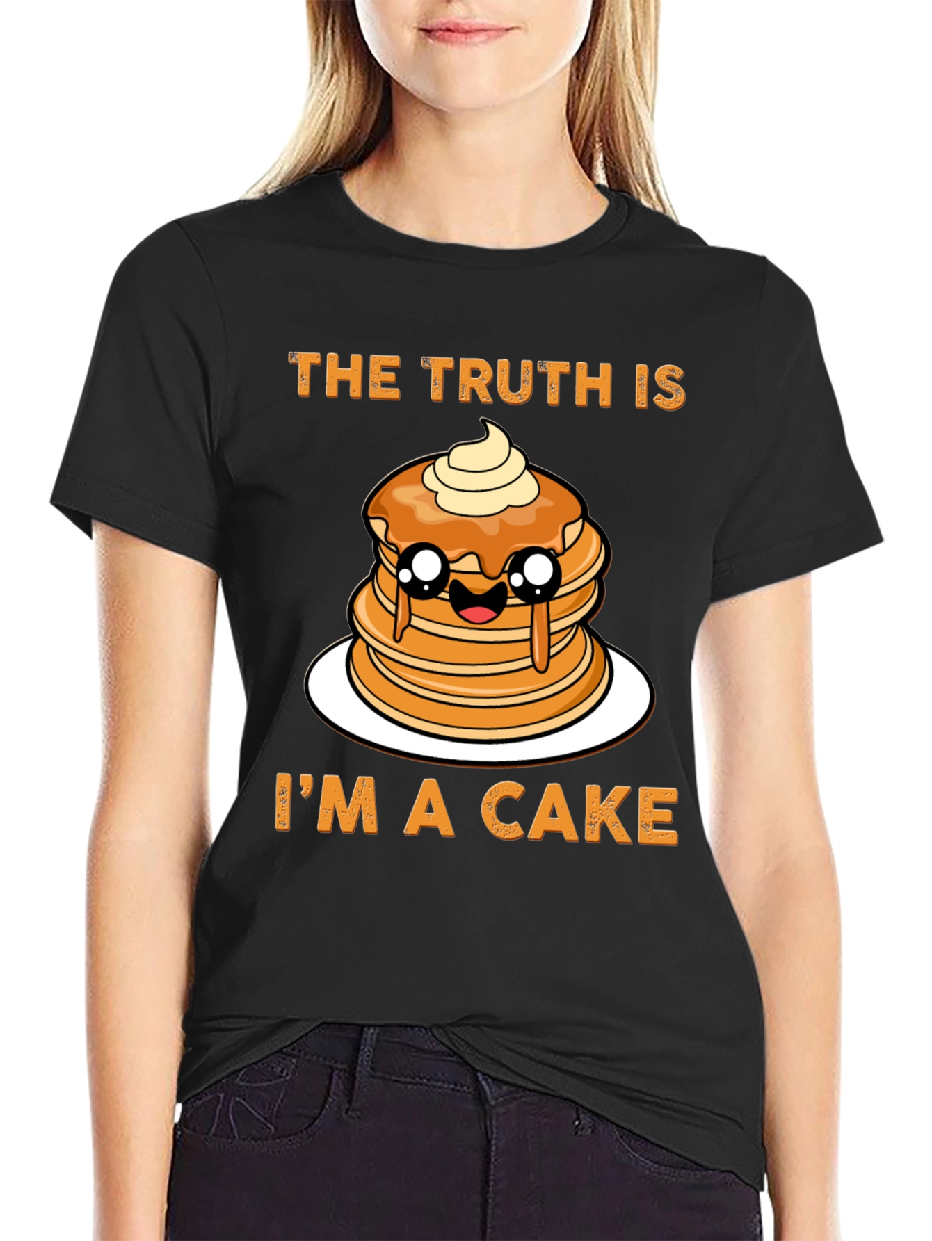 Black The Truth Is I'm A Cake T-Shirt view 2