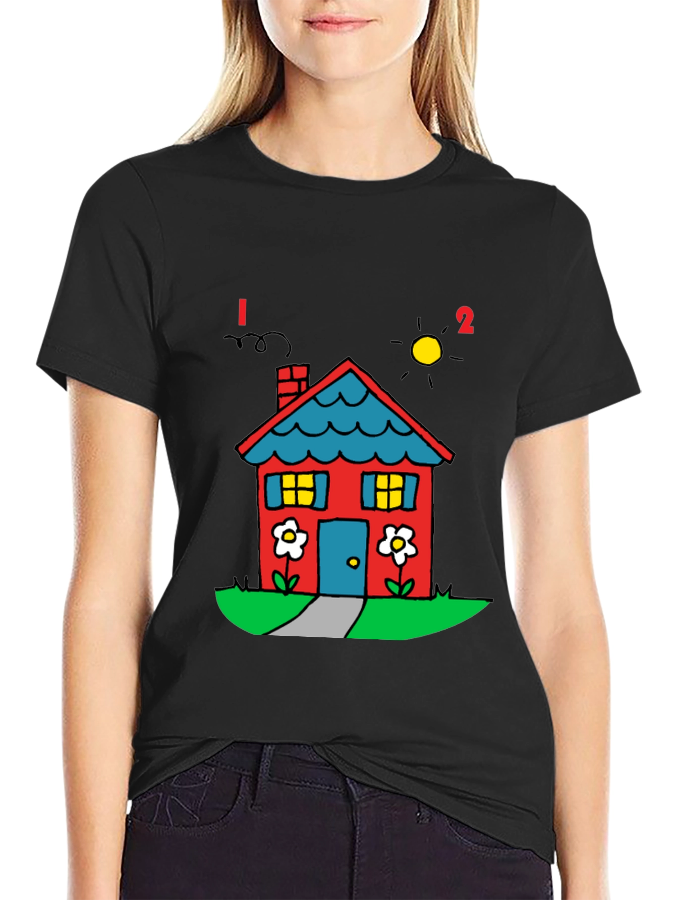 Black House Graphic Tee - Quirky Comfort view 2
