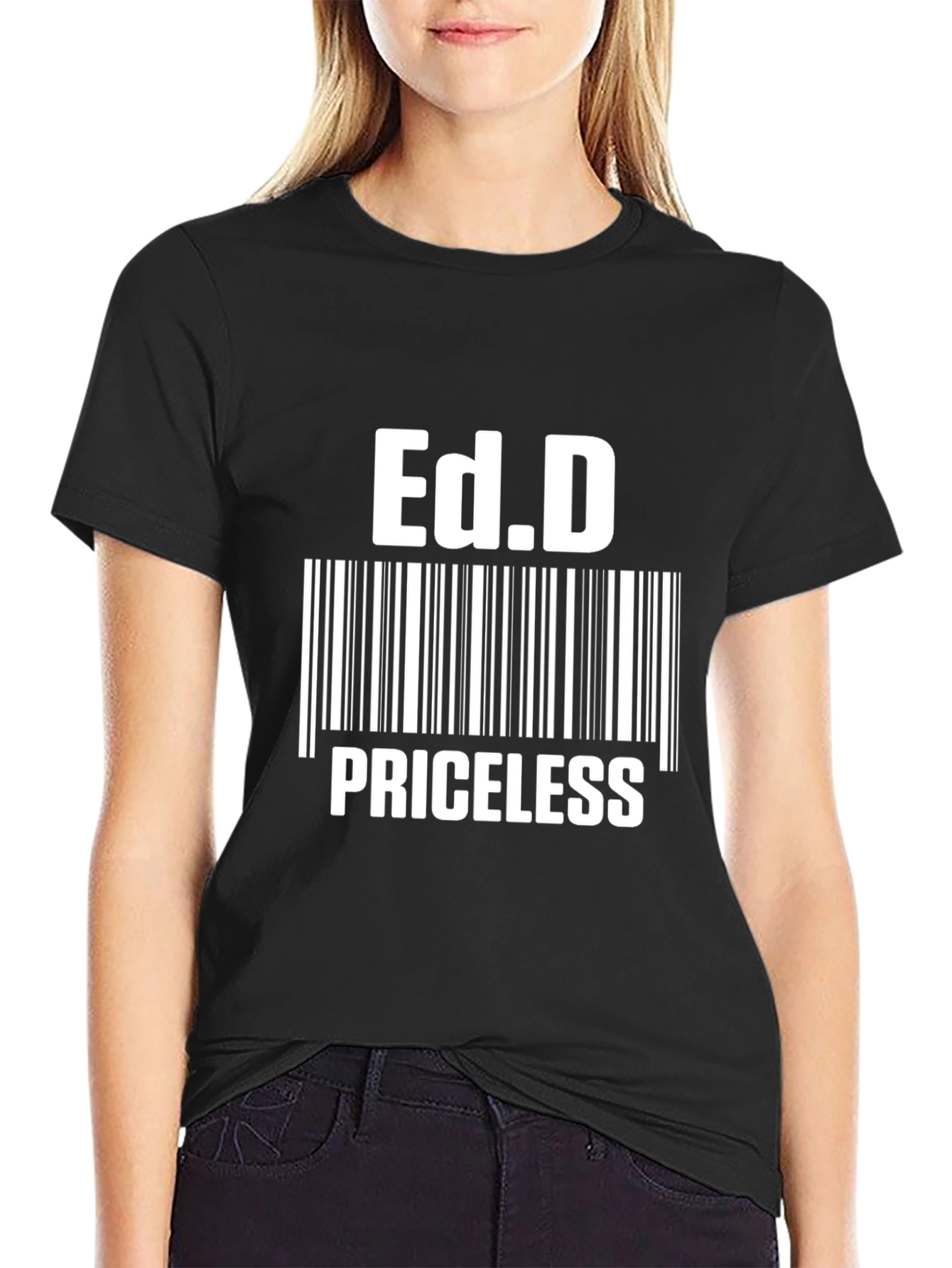 Black Ed.D Priceless Black Graphic Tee view 2