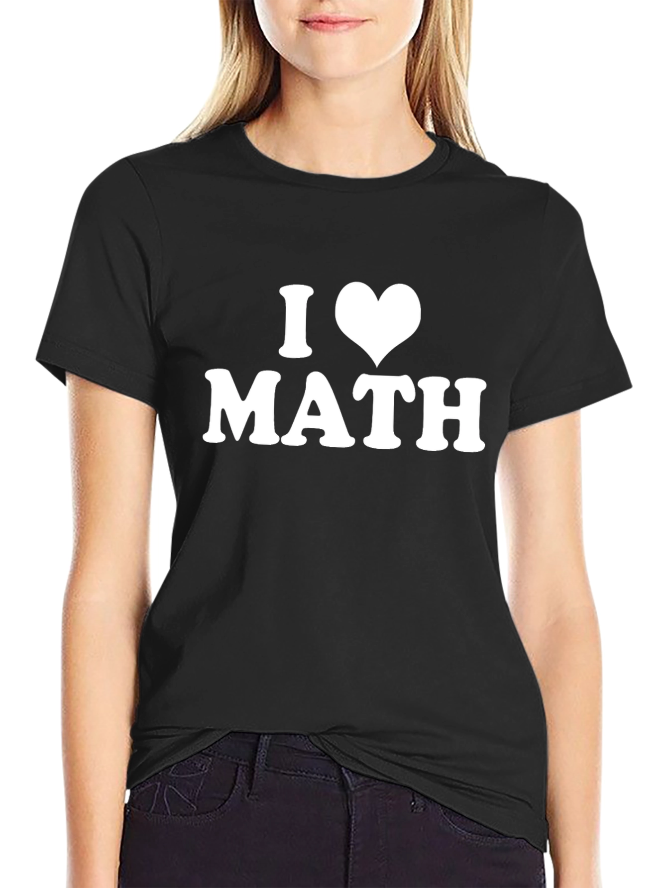 Black I Heart Math T-Shirt - Black Cotton Blend view 2