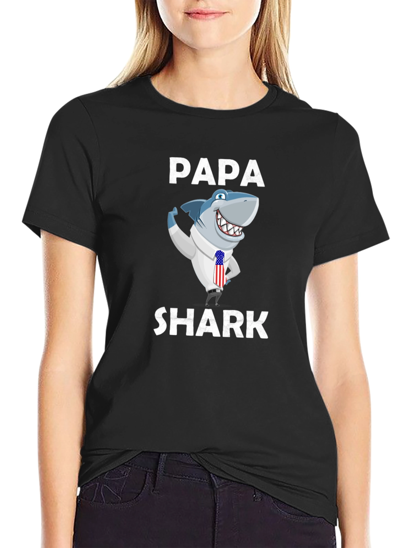 Papa Shark Graphic Tee - Novelty Shirt - 2