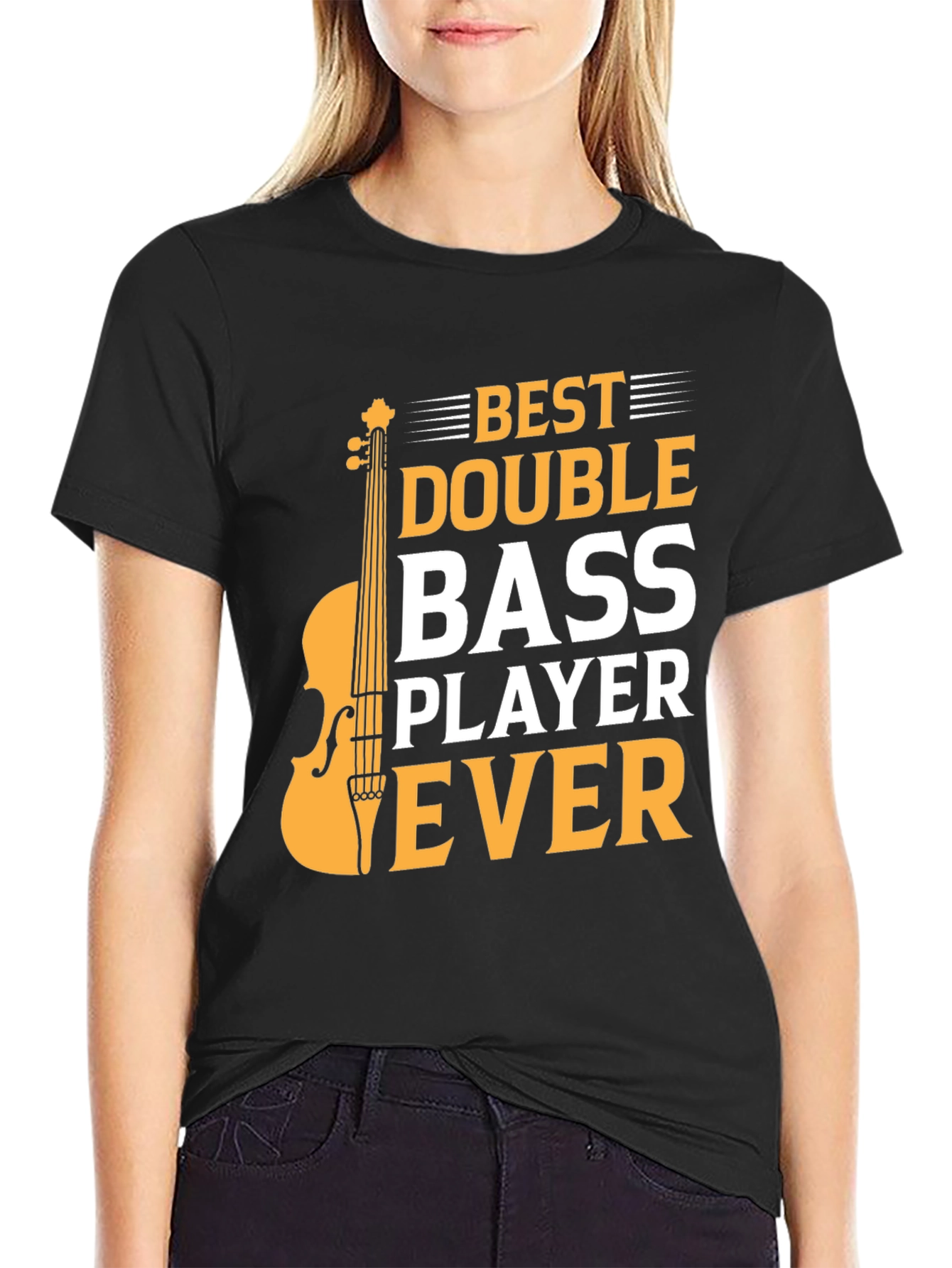 Black Best Double Bass Player Ever - Graphic T-Shirt view 2