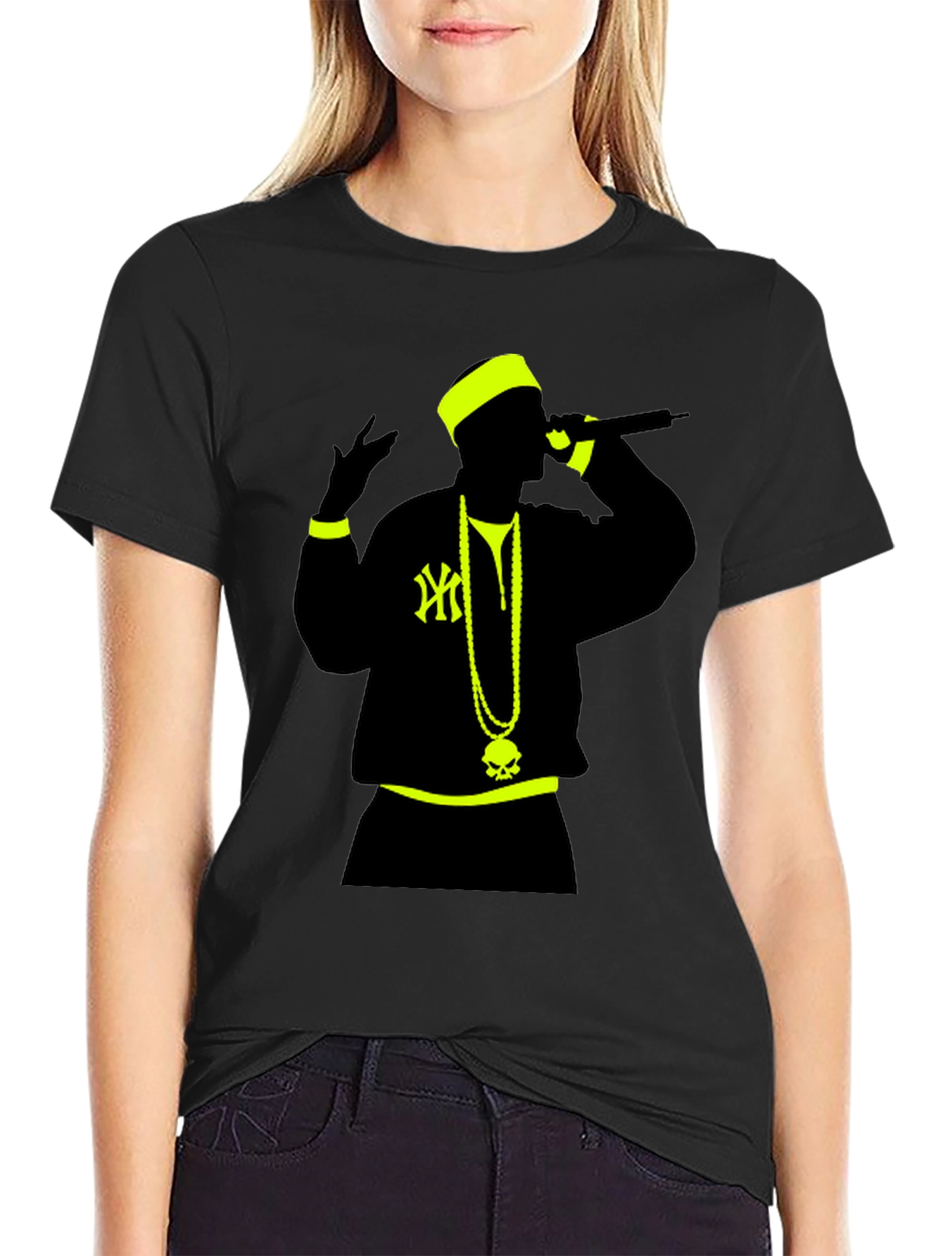 Black Hip Hop Icon Graphic Tee - Black view 2
