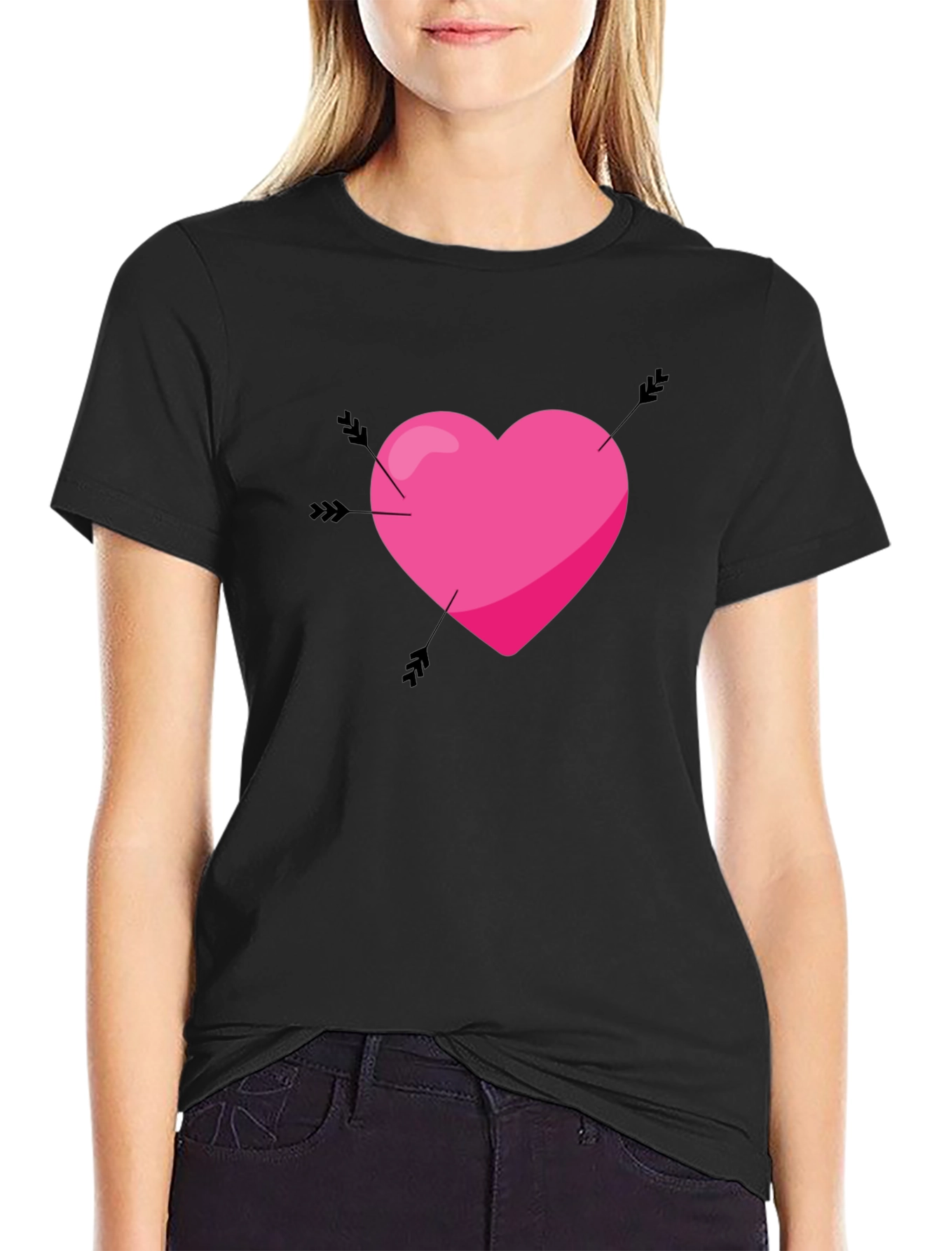 Black Heart Arrow Graphic Tee - Men's Black T-Shirt view 2