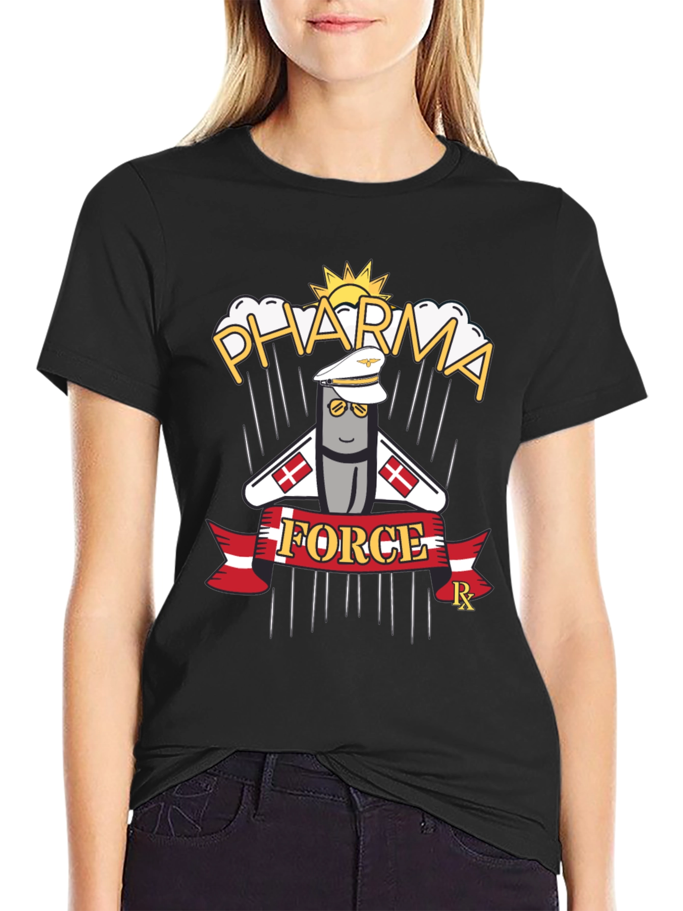 Black Pharma Force Graphic T-Shirt - Pill Pilot Design view 2
