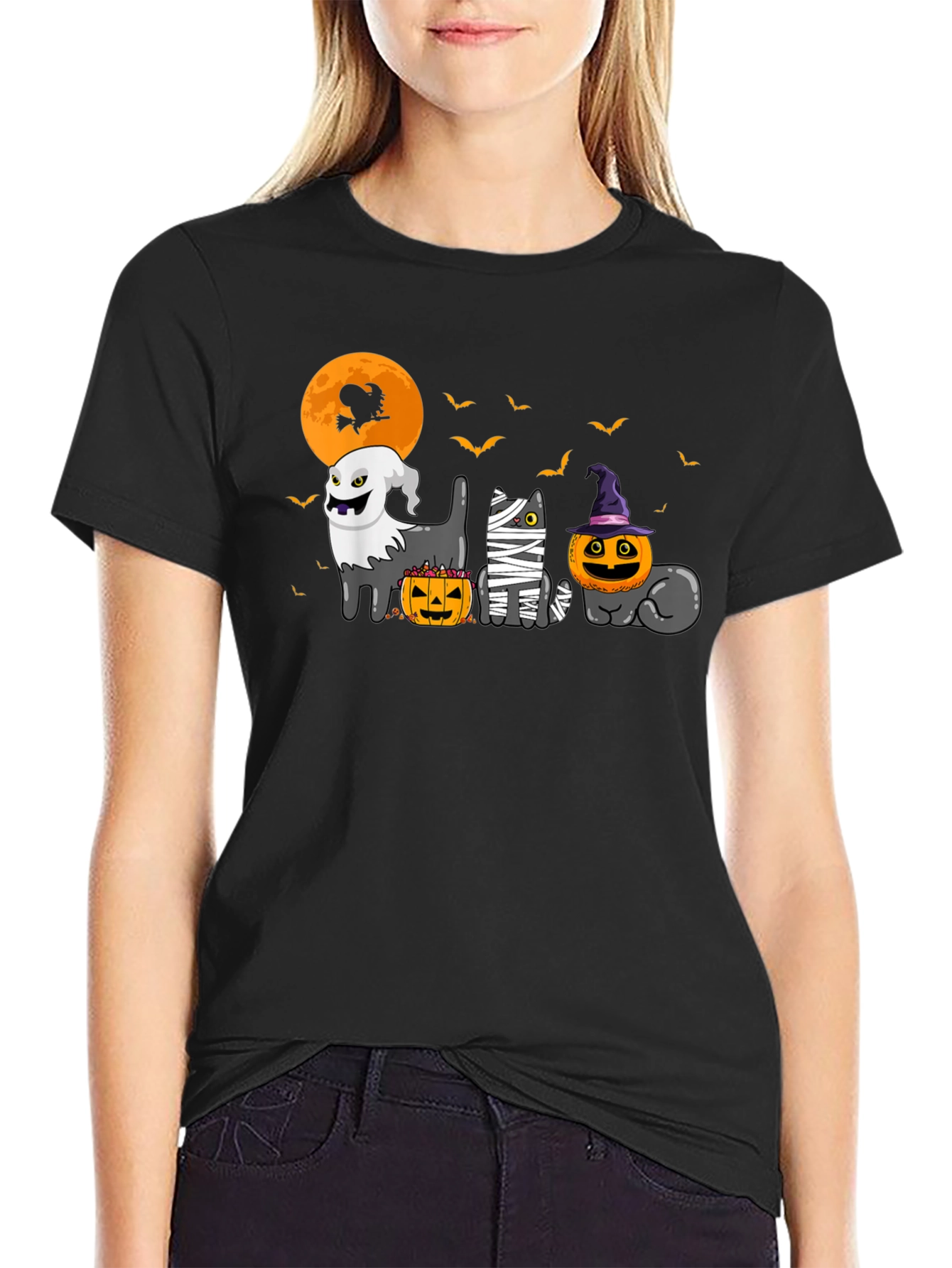 Halloween Cats Graphic T-Shirt - 2
