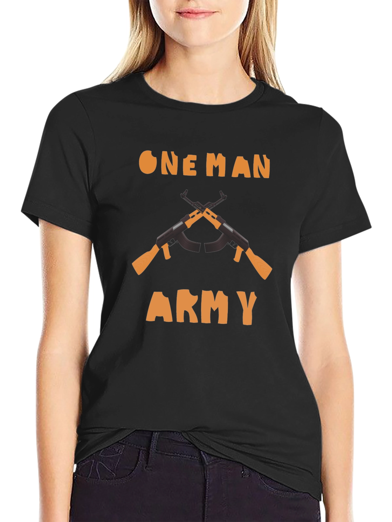 Black One Man Army Graphic Tee view 2