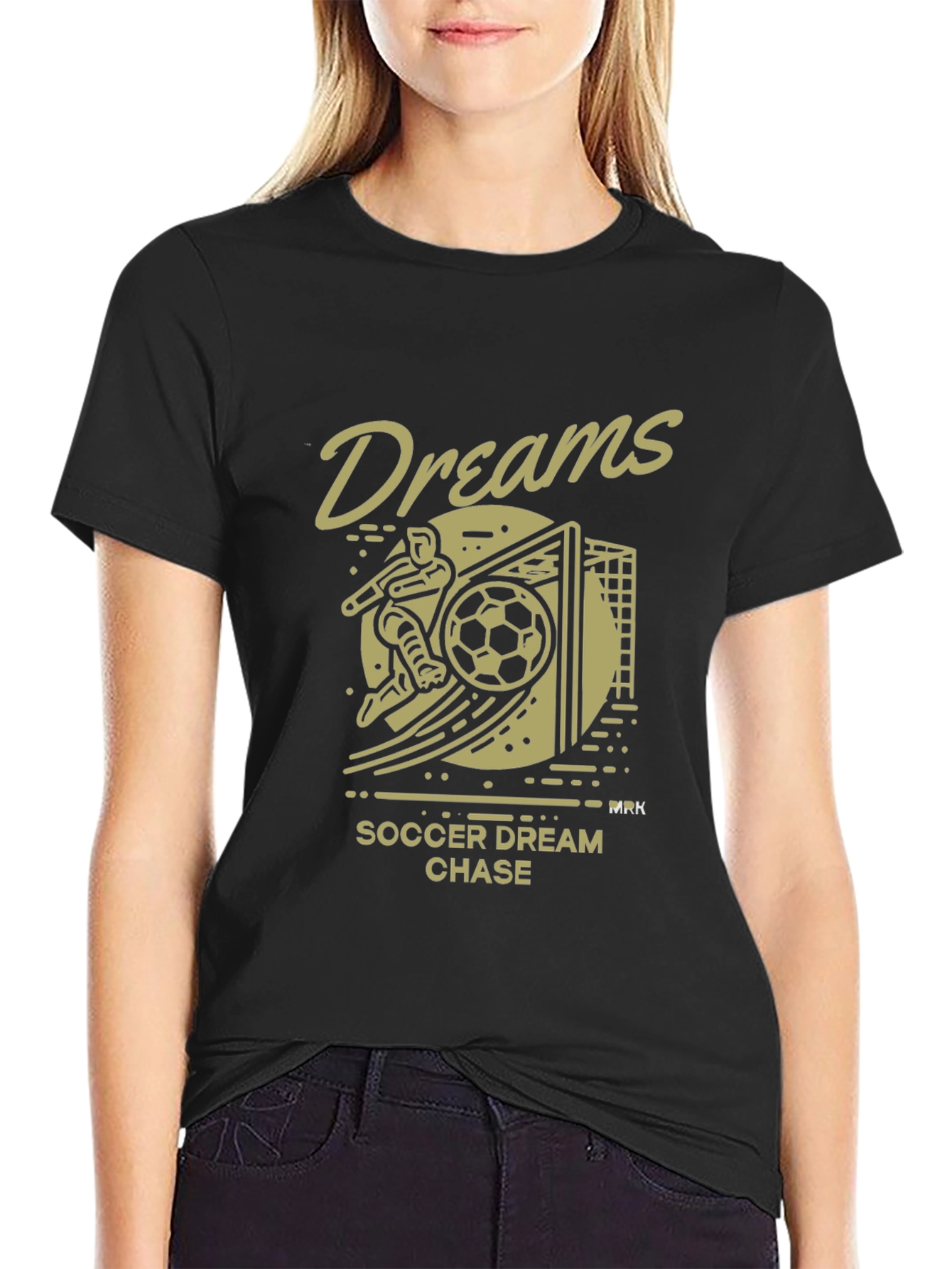 Black Soccer Dreams T-Shirt | Chase Your Dream view 2