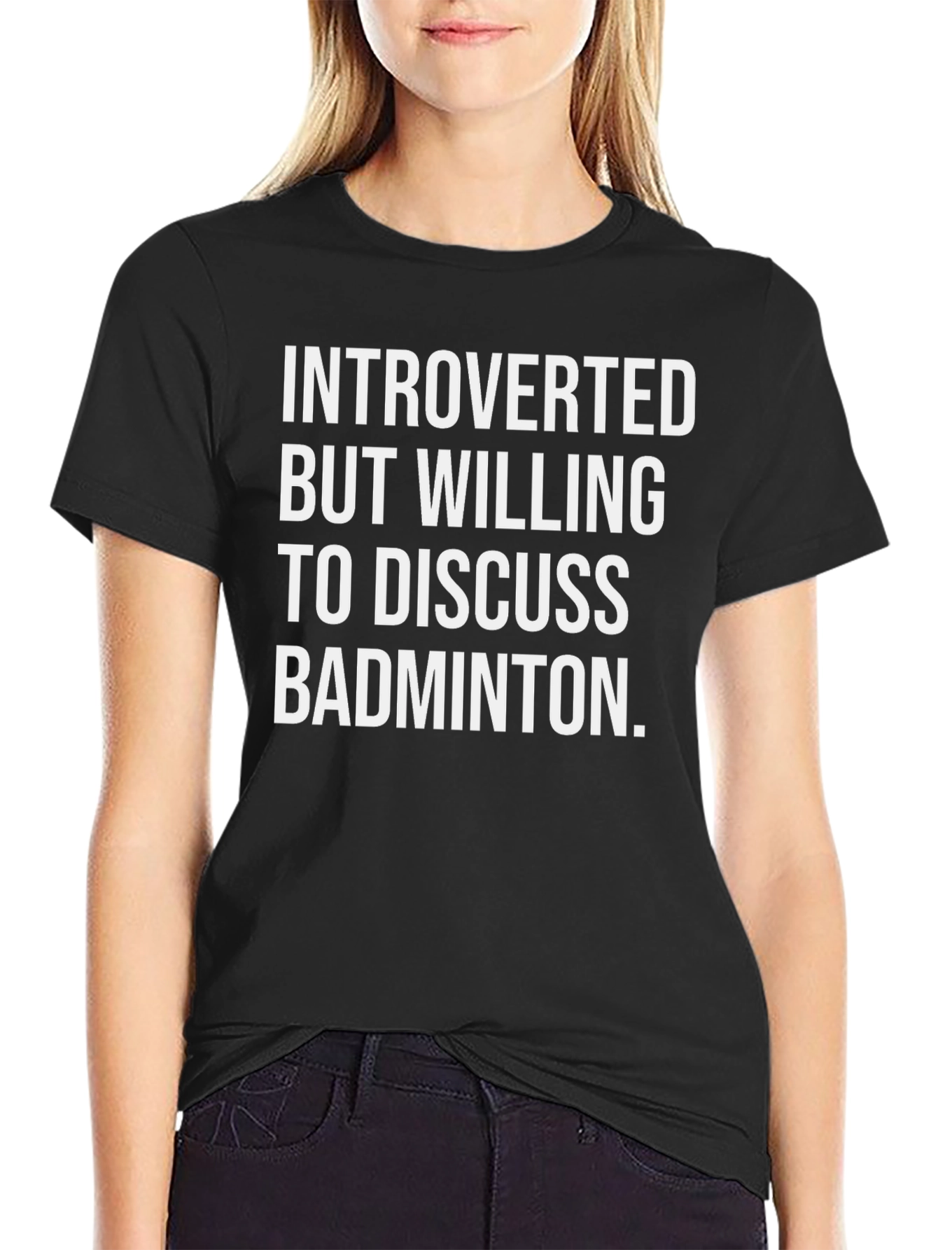 Black Introverted Badminton T-Shirt view 2