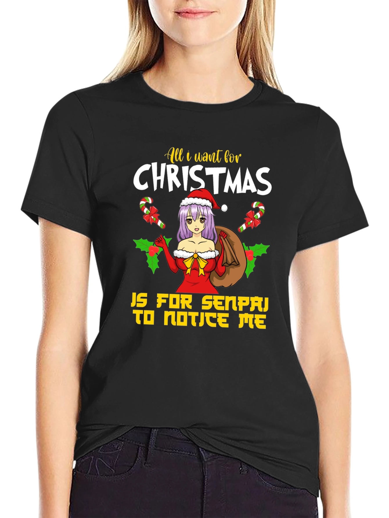 Anime Christmas Senpai T-Shirt - 2