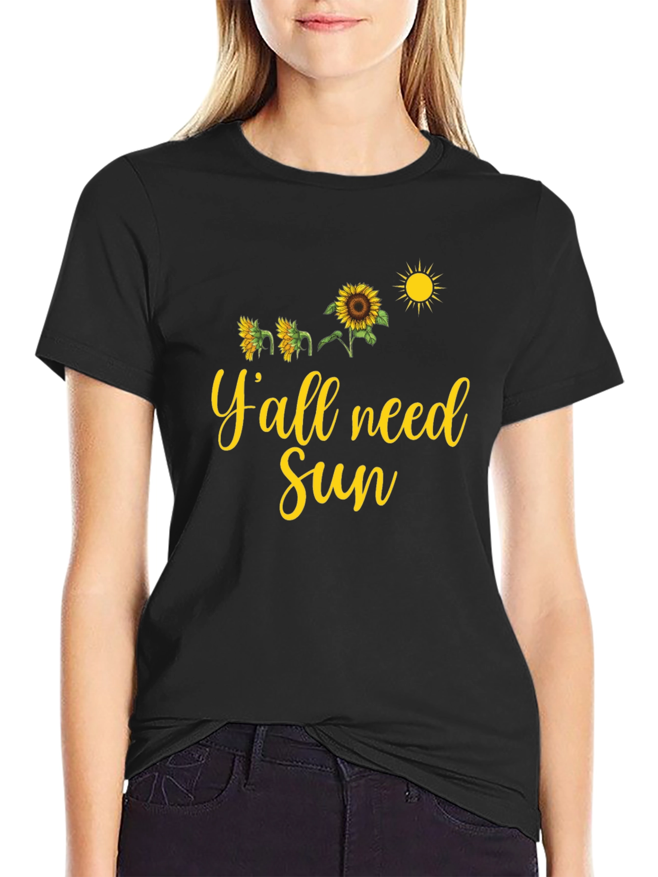 Black Y'all Need Sun T-Shirt view 2