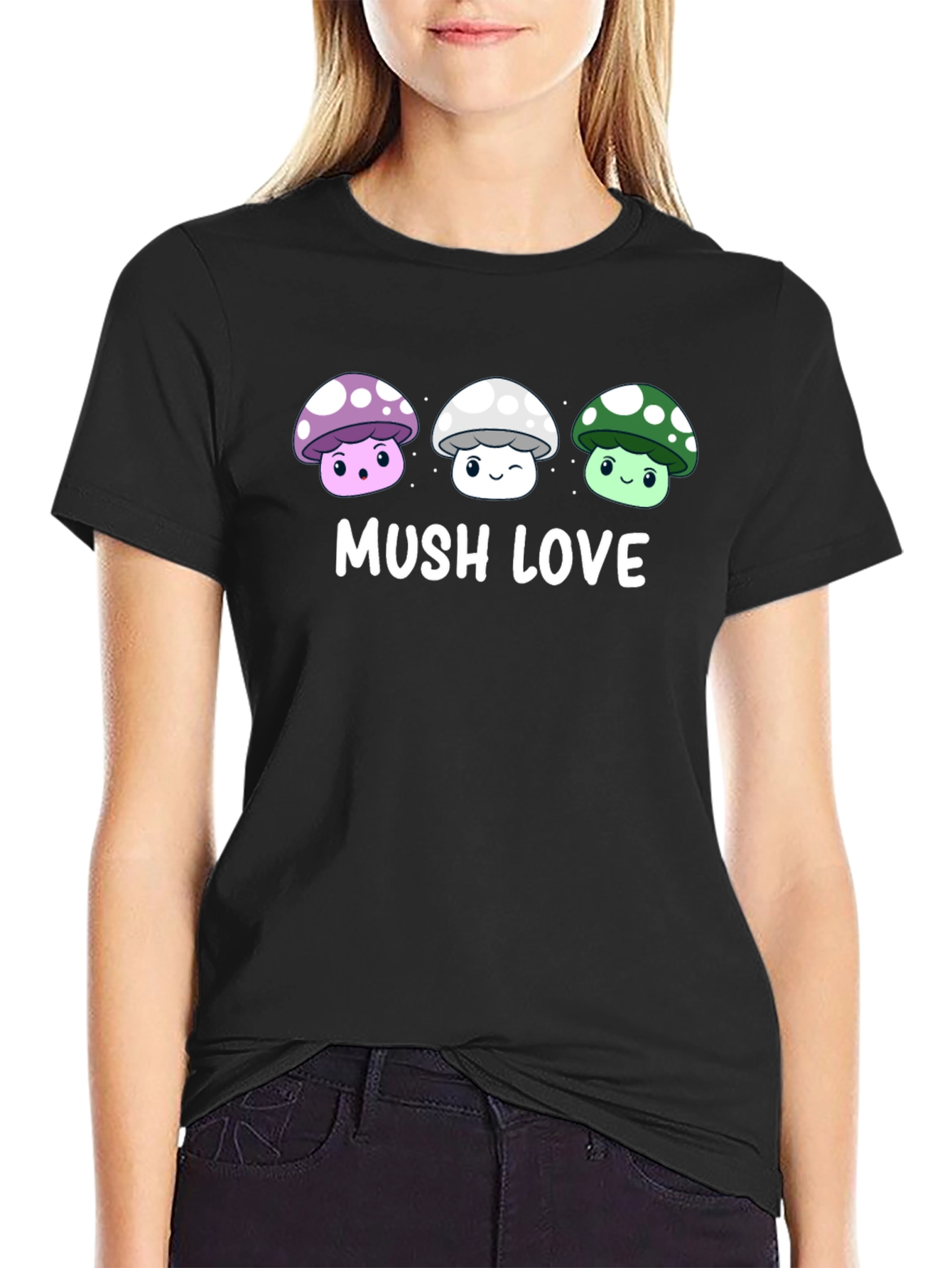Black Mushroom Lover Graphic Tee view 2
