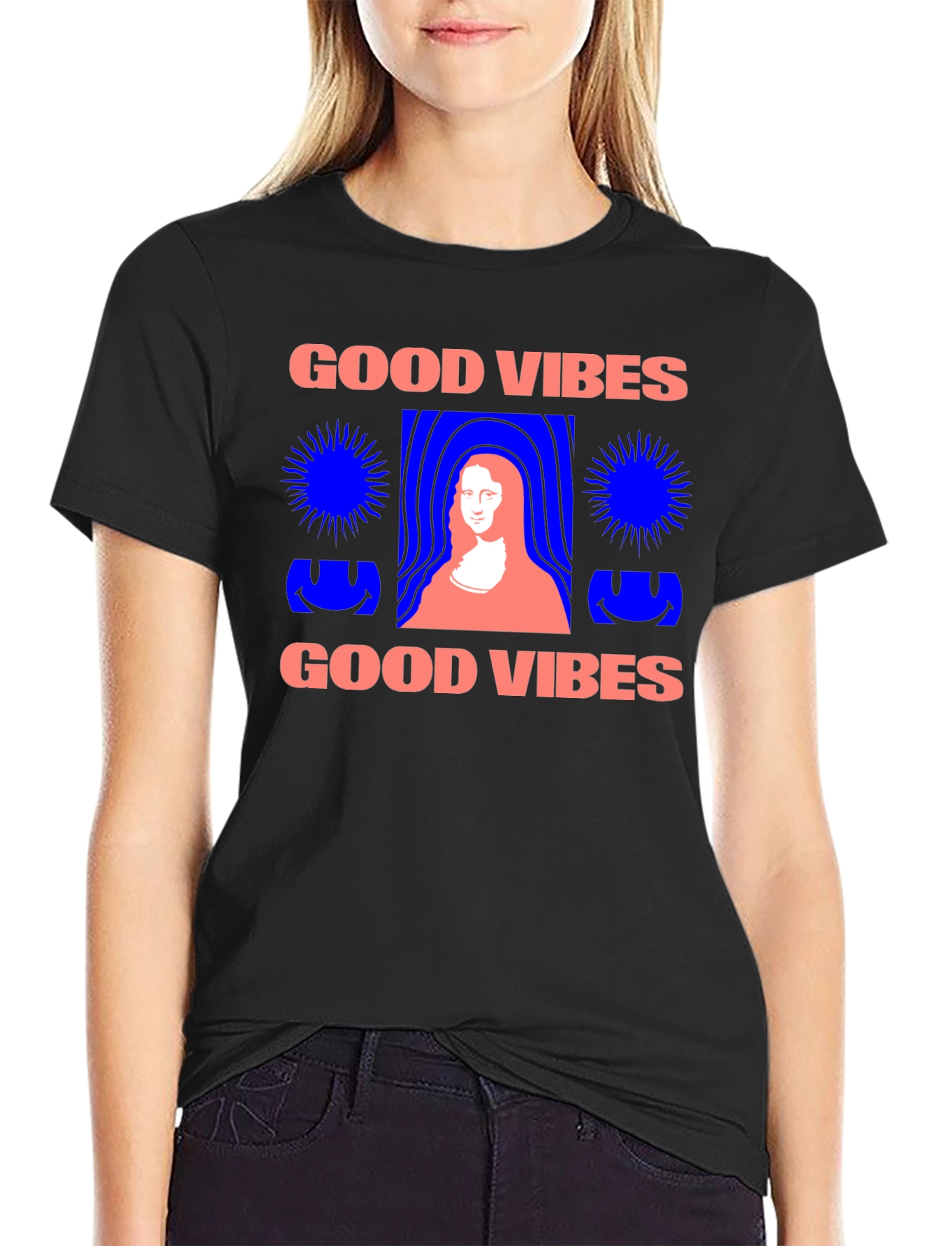 Black Good Vibes Graphic T-Shirt  view 2