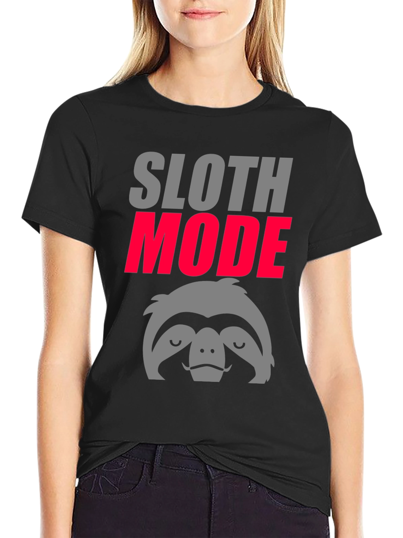 Black Sloth Mode Graphic Tee - Lazy Day Comfort view 2