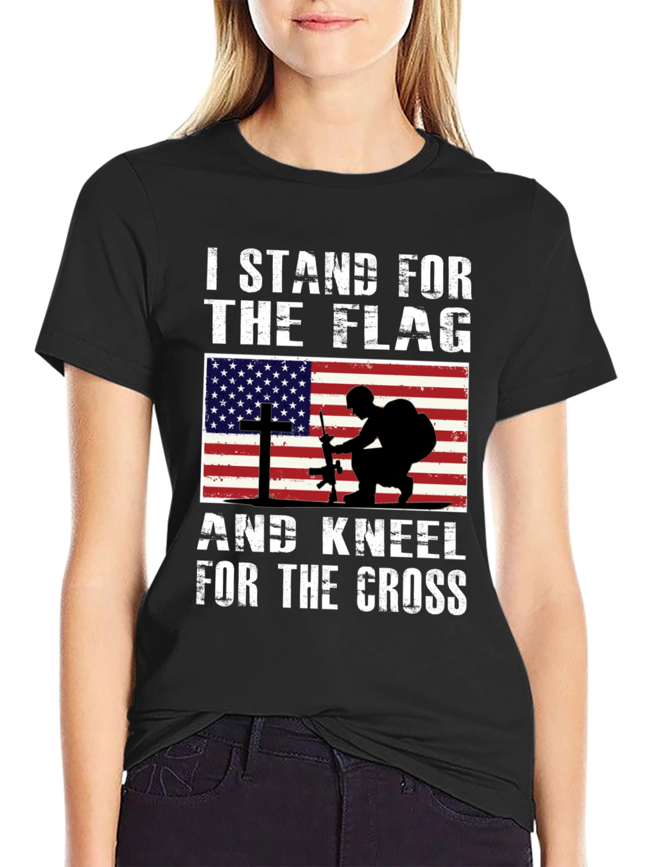Black I Stand For The Flag T-Shirt view 2