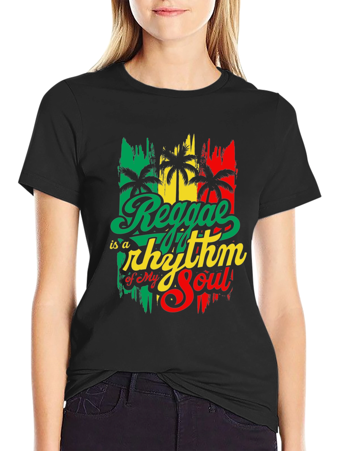 Black Reggae Rhythm Soul T-Shirt view 2