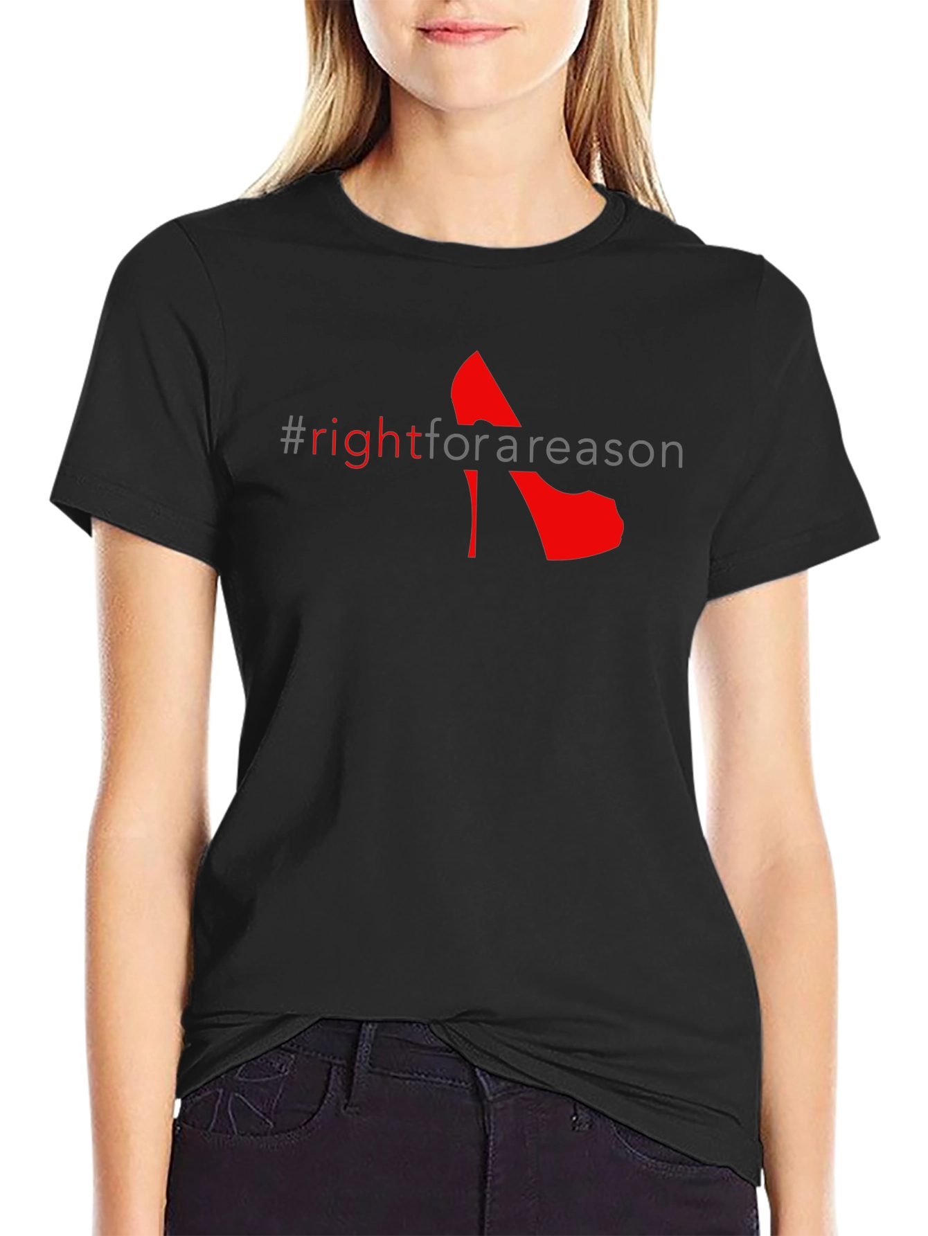 Black Right For A Reason Graphic Tee - Black view 2
