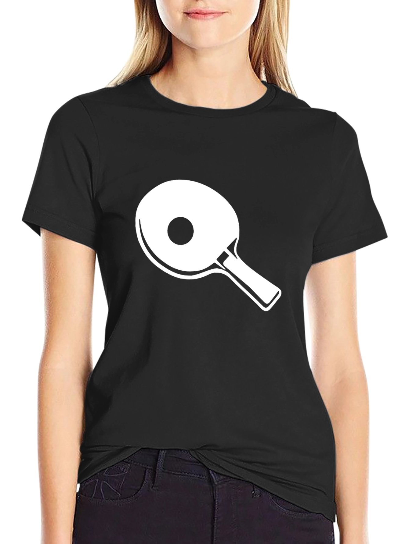 Black Ping Pong Paddle Graphic Tee - Black view 2