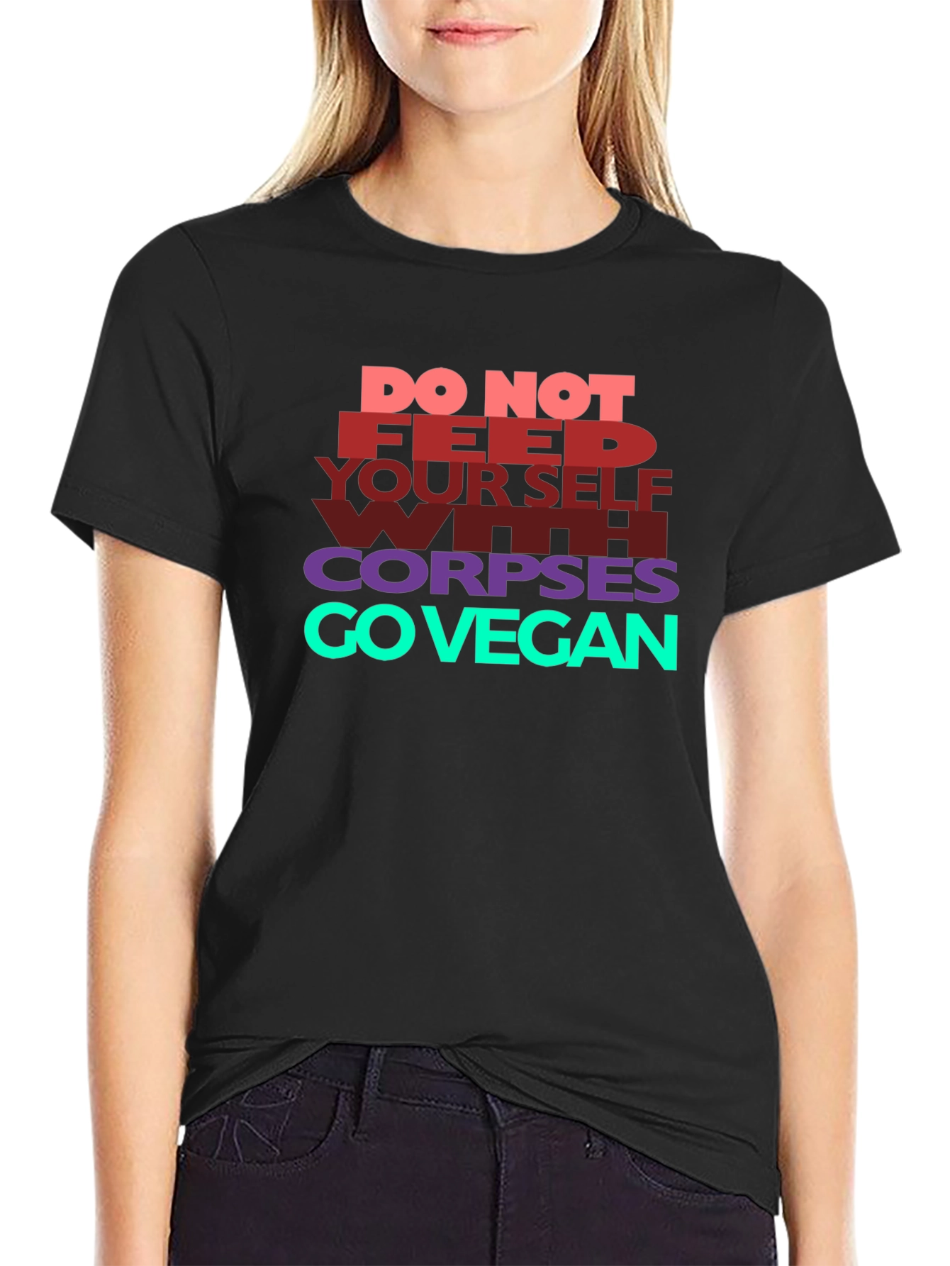 Black Vegan Statement T-Shirt -  Ethical Style view 2