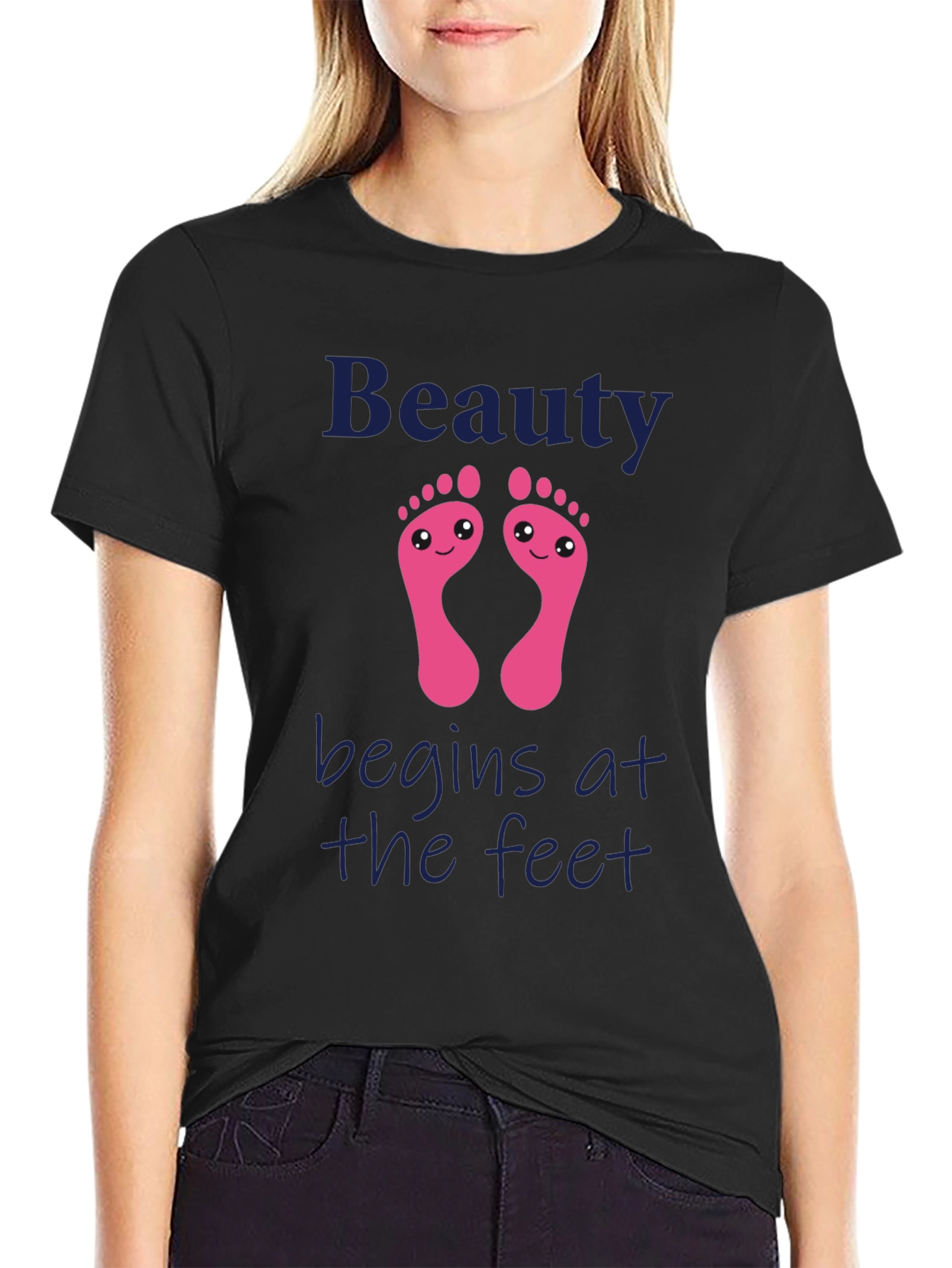 Black Beauty Begins at the Feet Black T-Shirt view 2