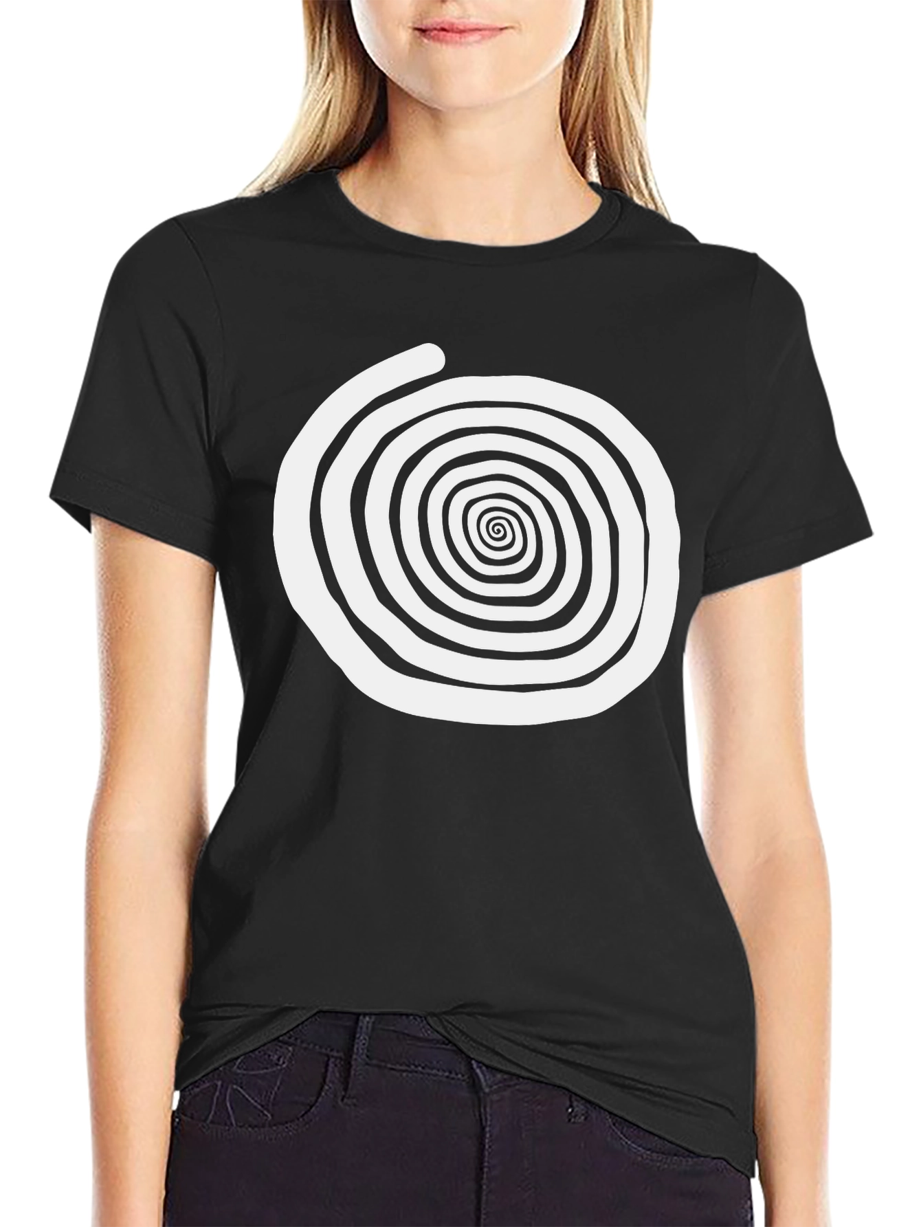 Black Spiral Graphic Tee - Unique Design, Comfortable Fit view 2