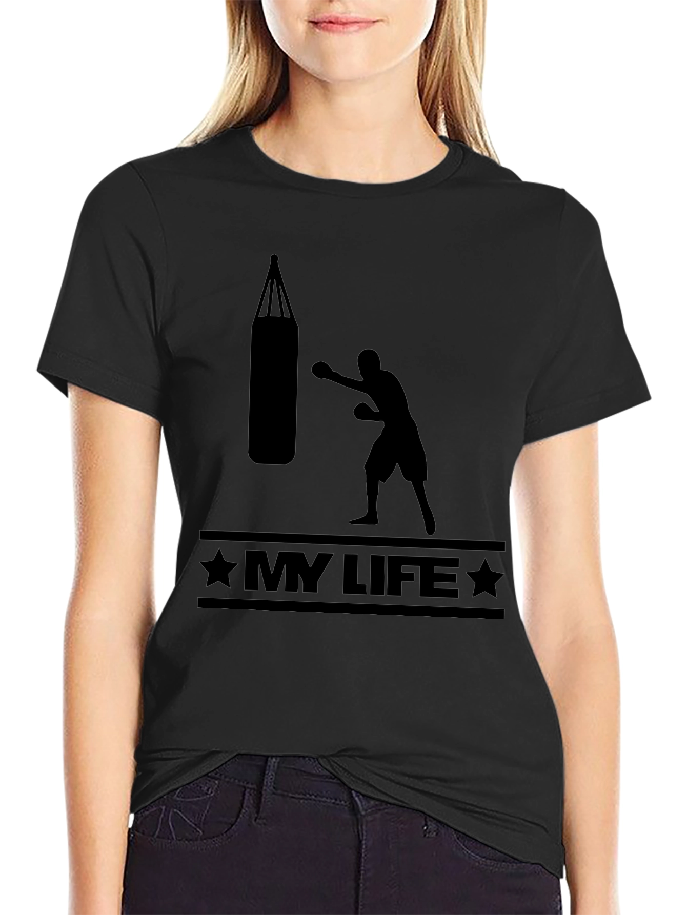 Black My Life Boxing T-Shirt - Black Graphic Tee view 2