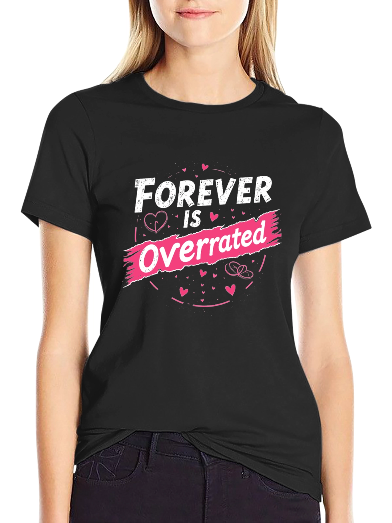 Black Forever is Overrated Graphic Tee - Black view 2