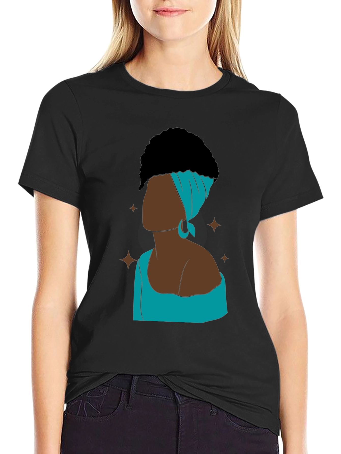 Black Elegant Afro Woman Graphic T-Shirt view 2