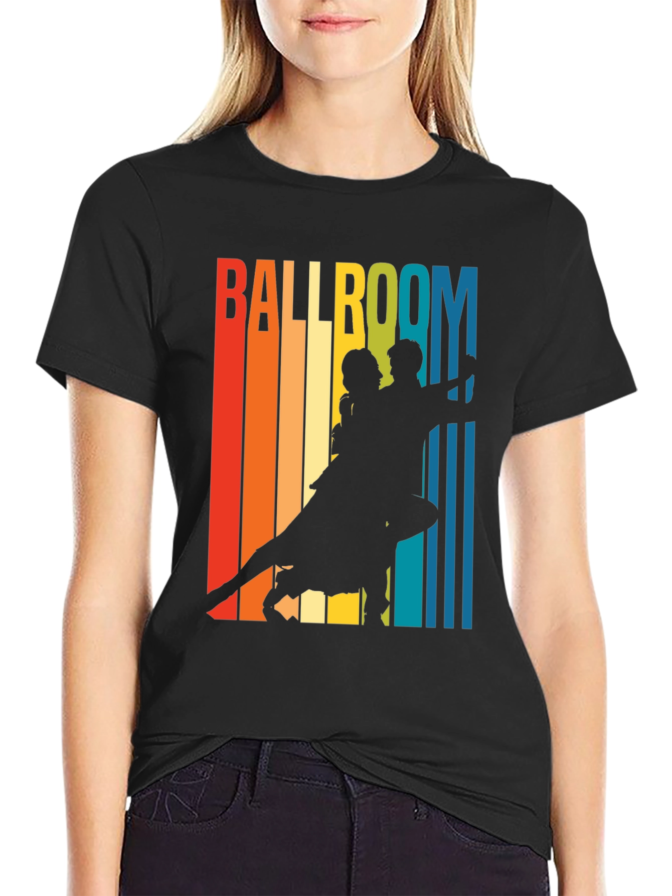 Black Retro Ballroom Dance T-Shirt view 2