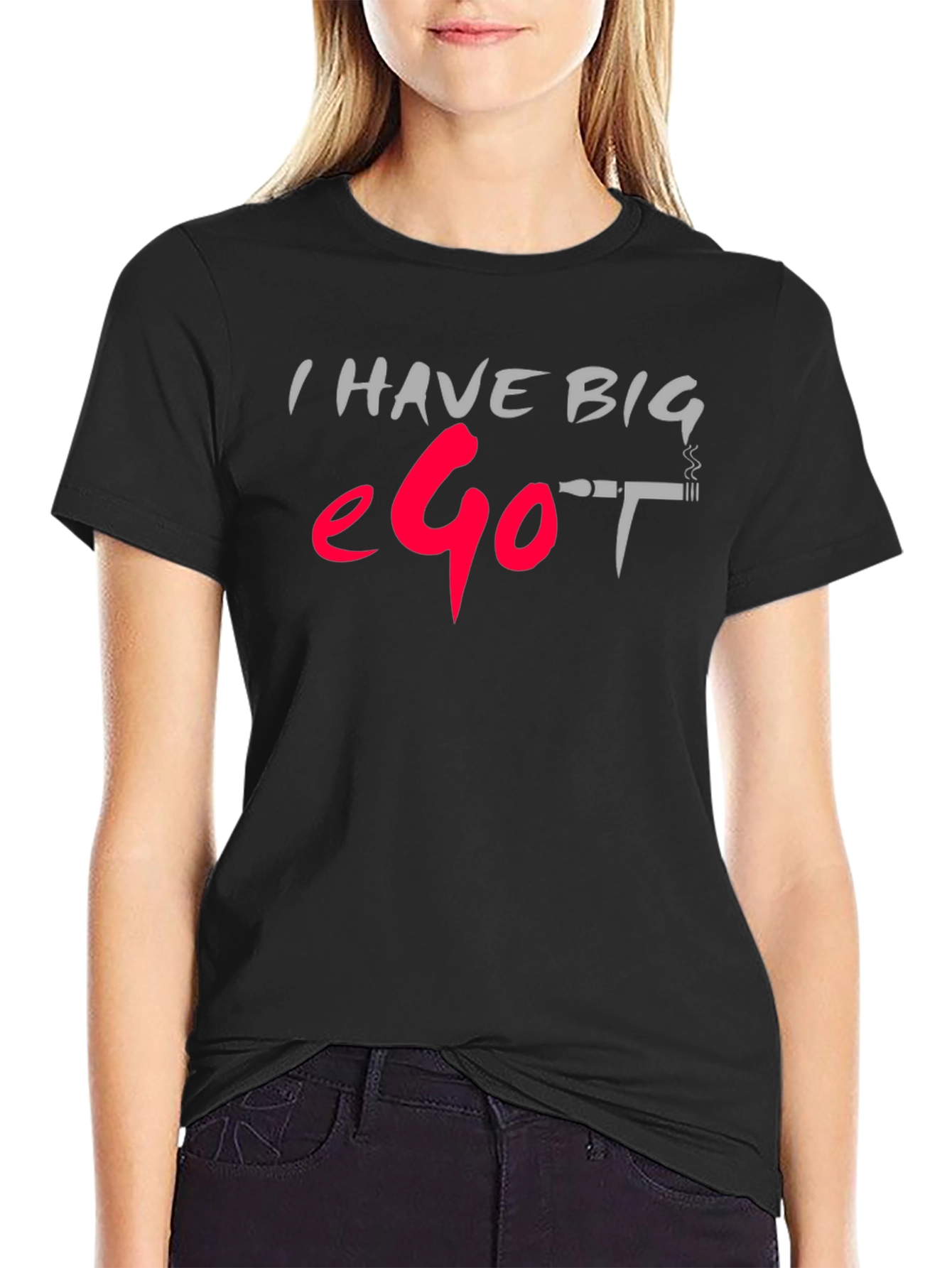 Black I Have Big Ego T-Shirt view 2