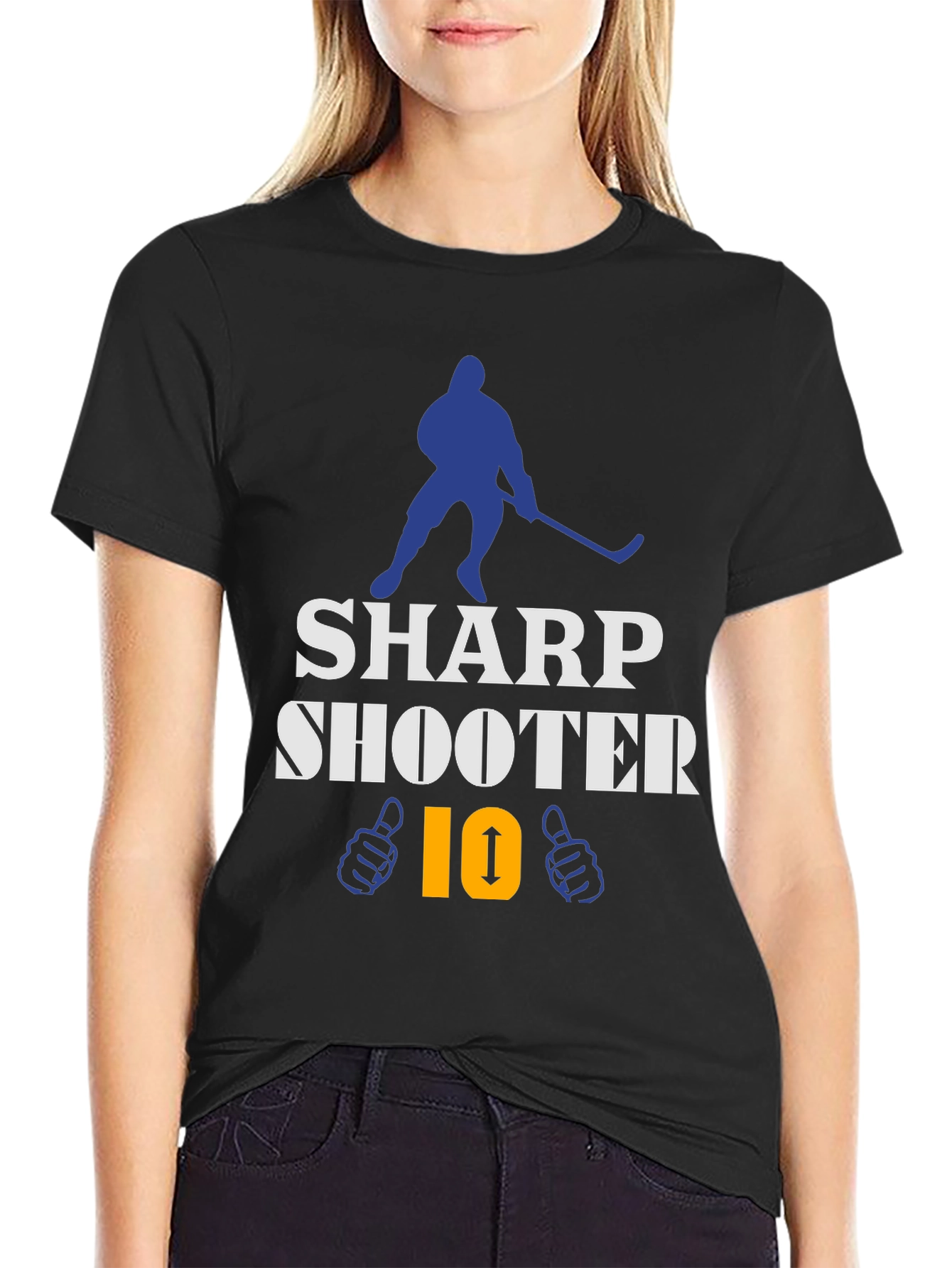 Black Sharp Shooter Hockey T-Shirt view 2