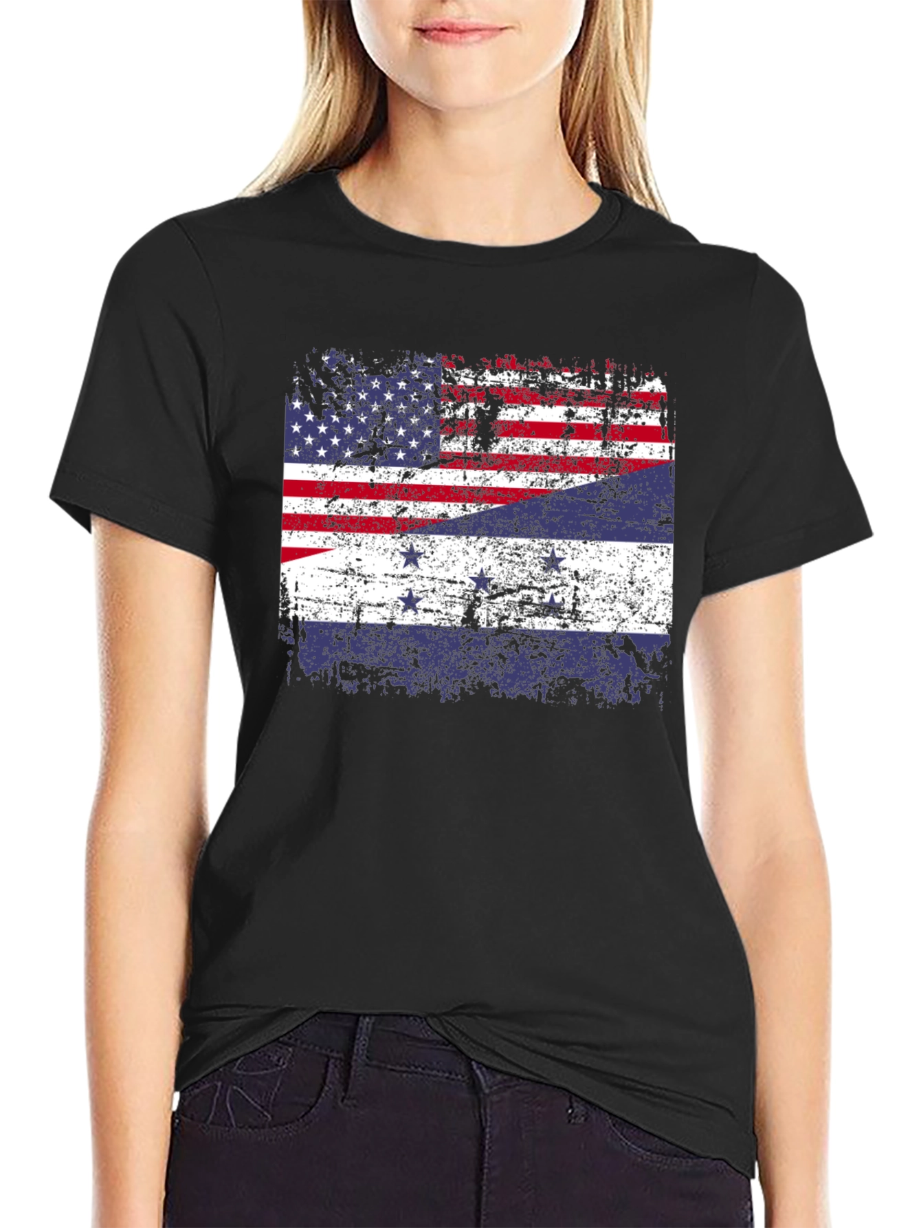Distressed American-Dutch Flag T-Shirt - 2