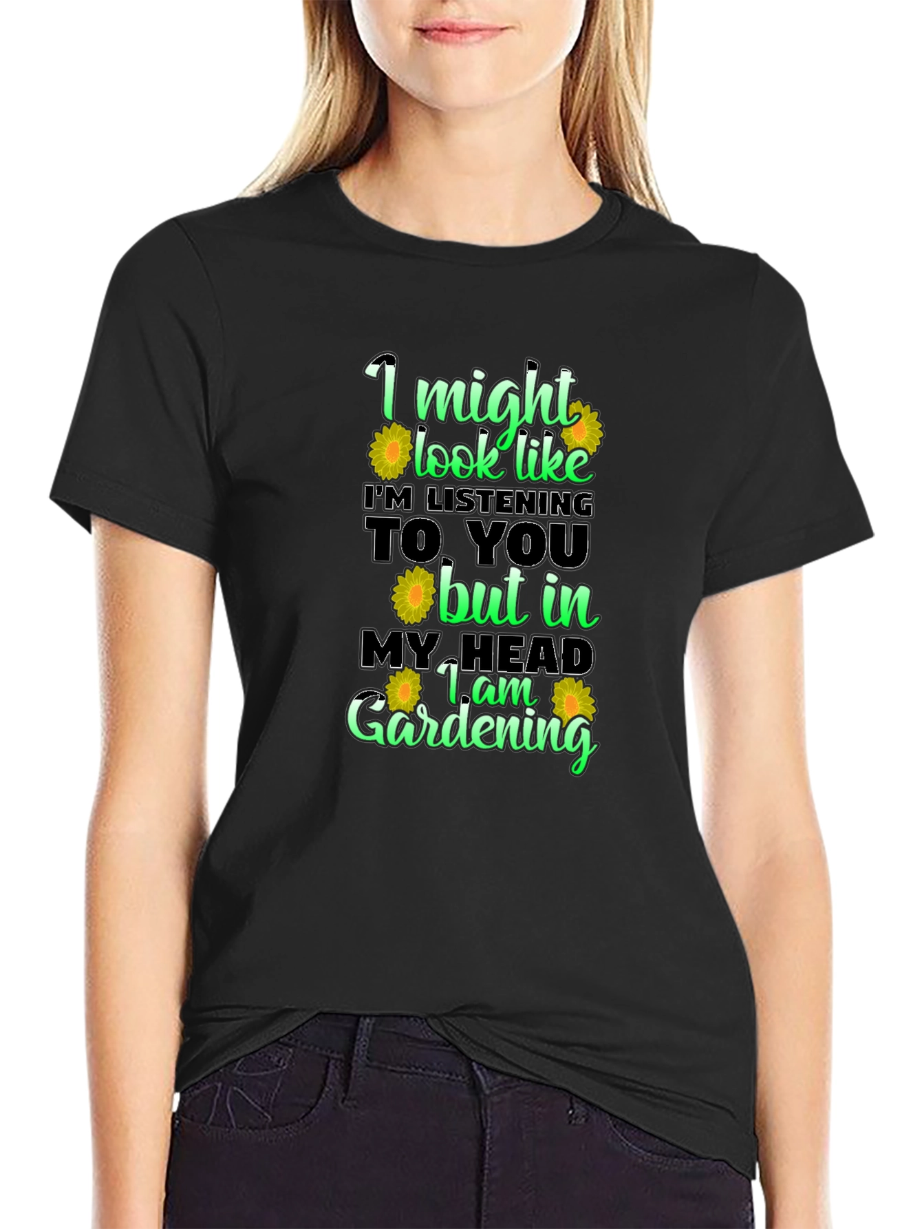 Black Gardening Mind T-Shirt Funny Gardener Tee view 2