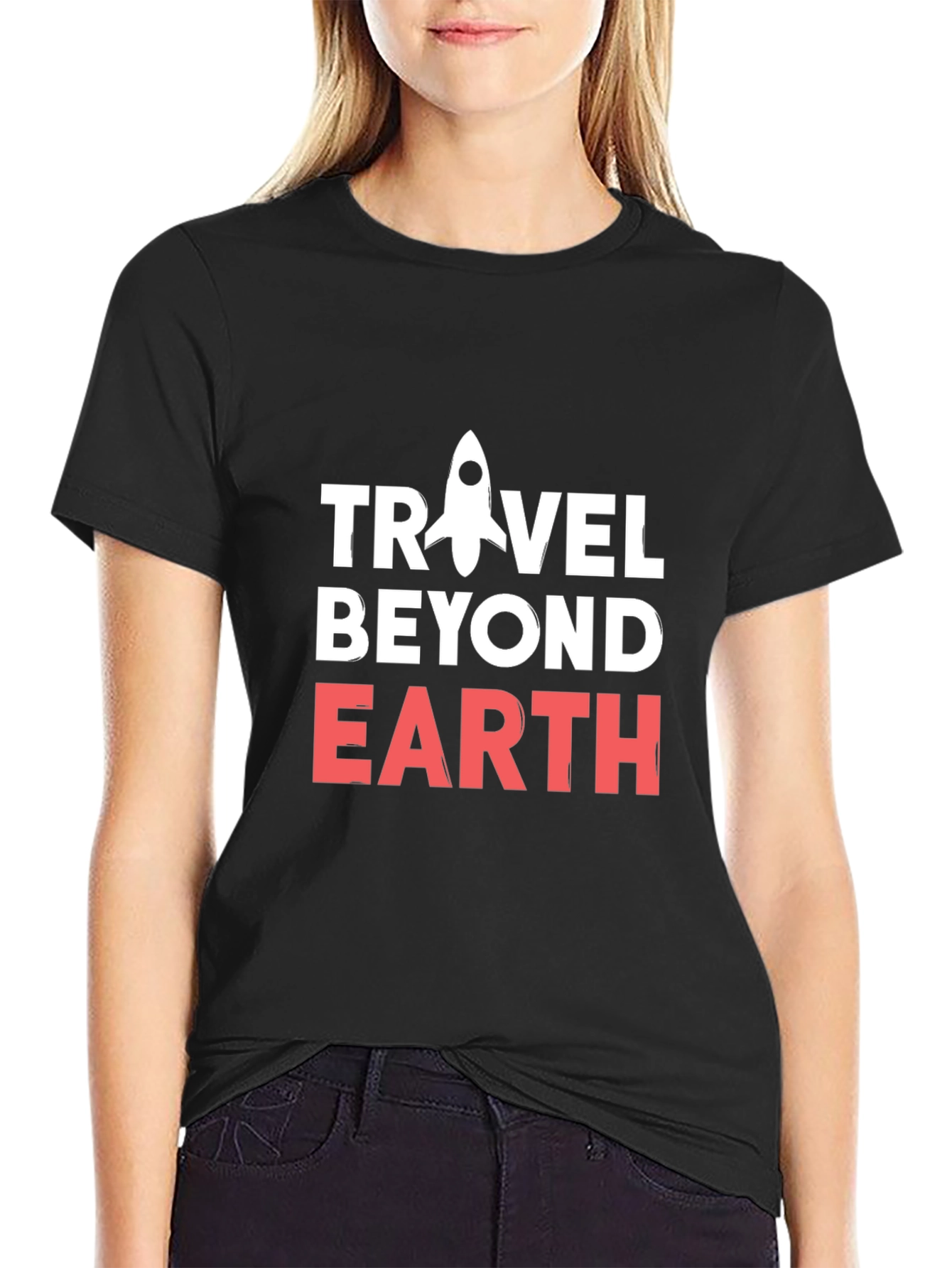 Black Travel Beyond Earth Graphic Tee view 2