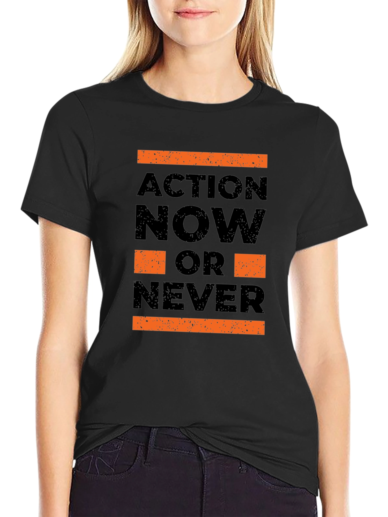 Black Action Now T-Shirt: Bold Motivation view 2
