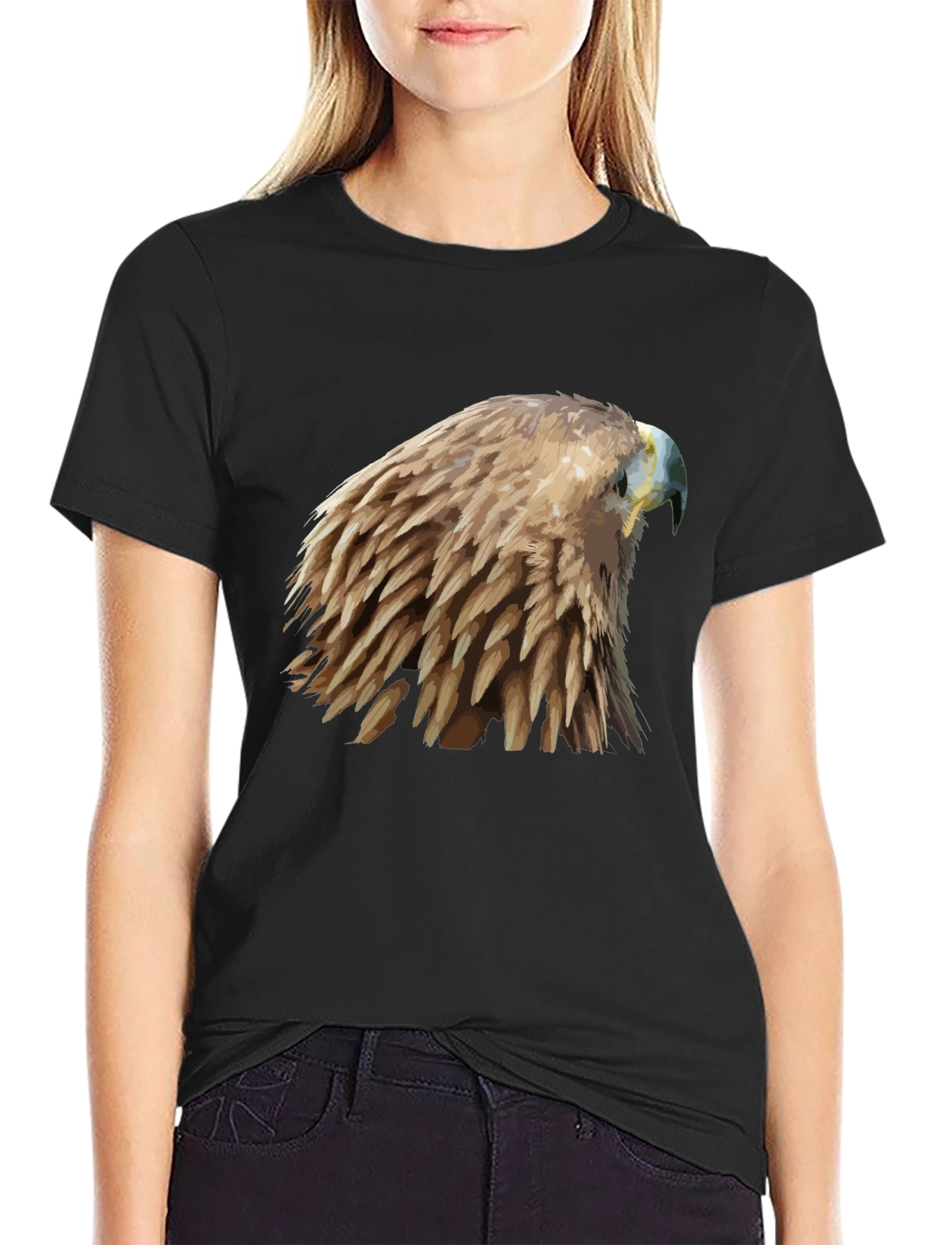Black Eagle Graphic T-Shirt - Unique Bird Design view 2