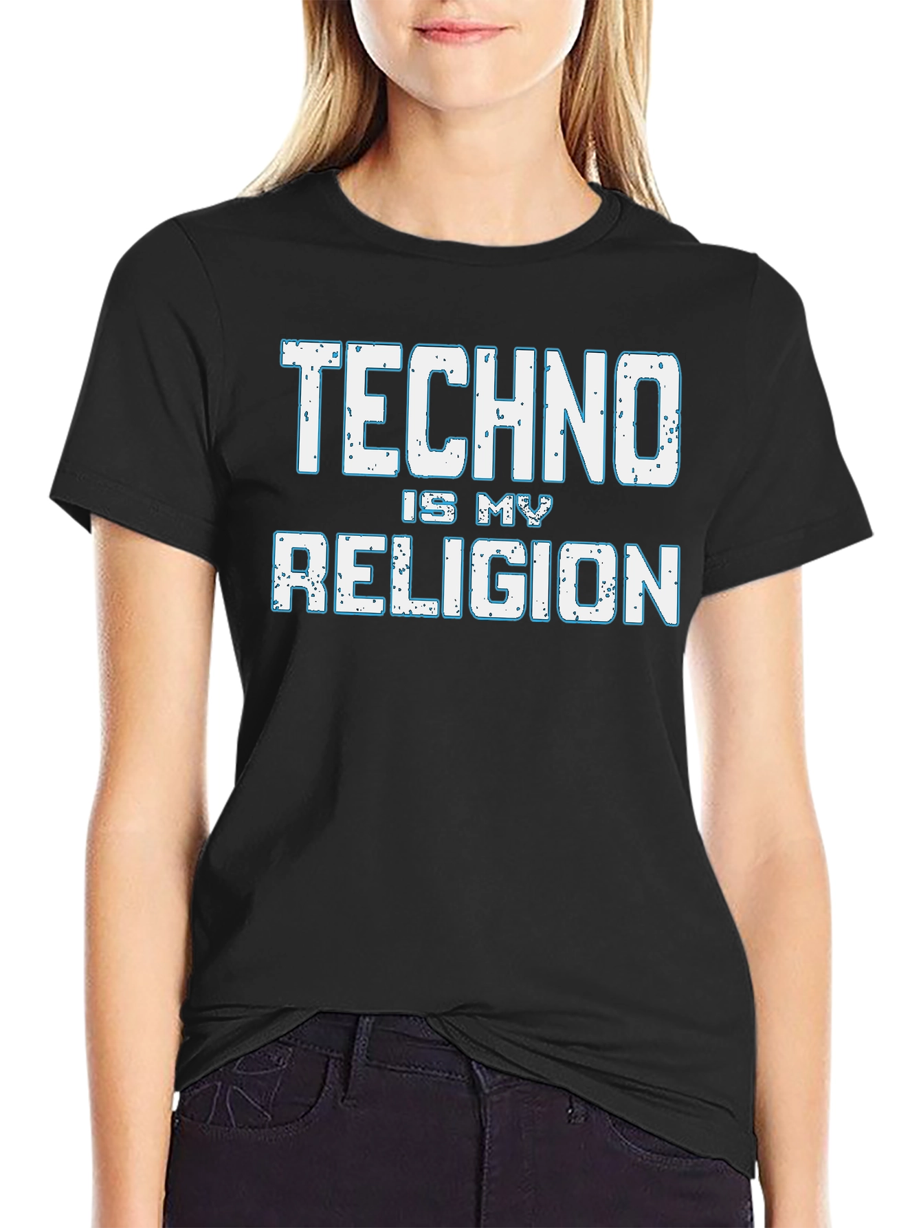 Black Techno is My Religion T-Shirt - Music Lover Tee view 2
