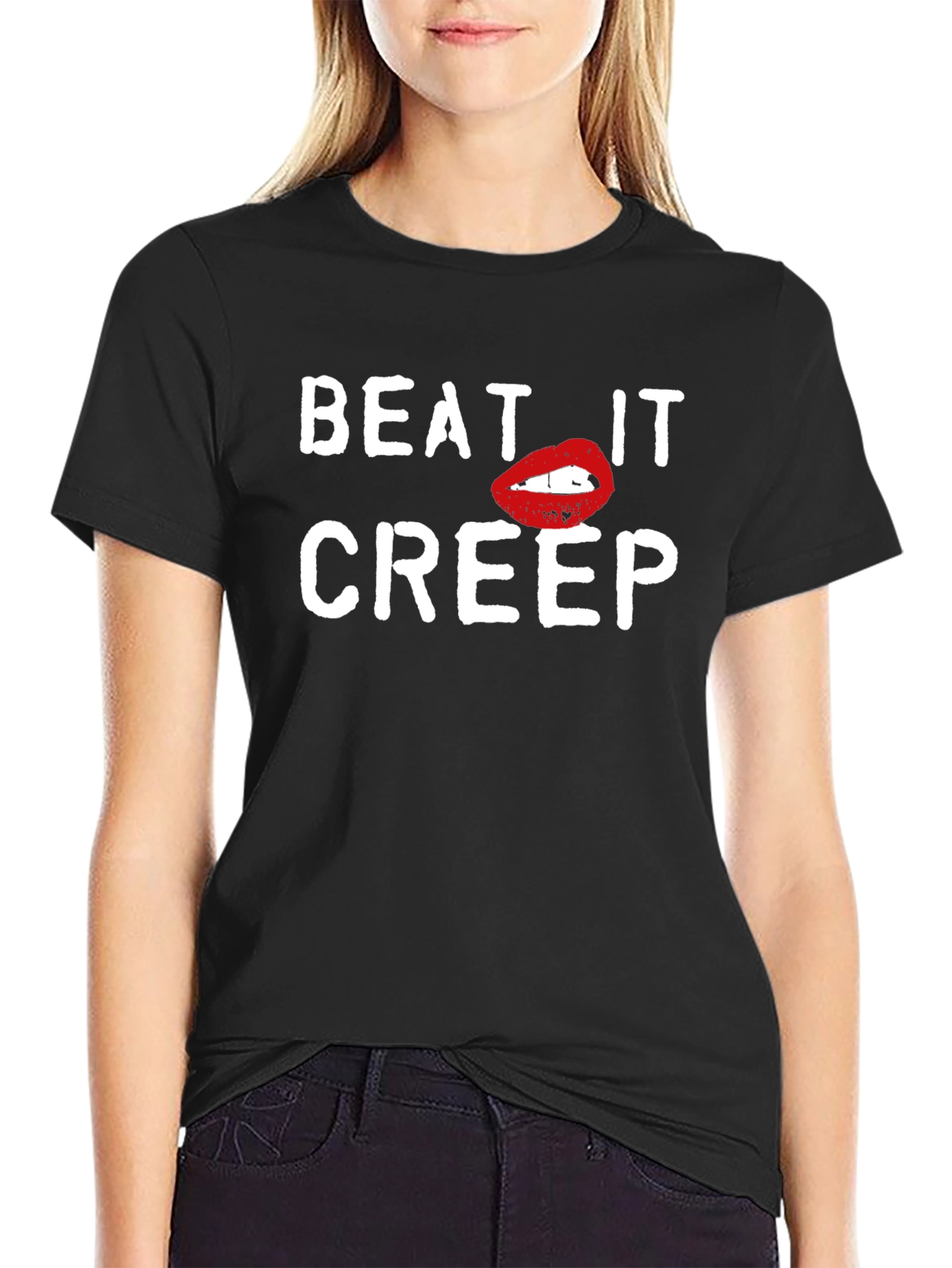 Black Beat It Creep Graphic T-Shirt view 2