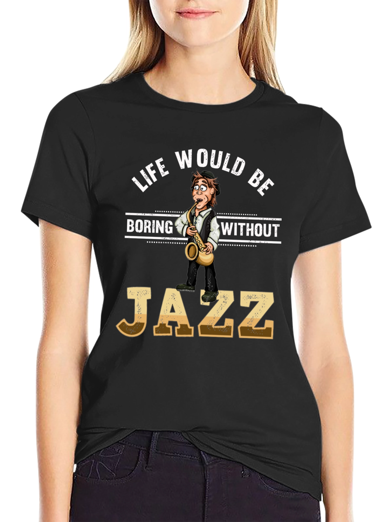 Black Life Would Be Boring Without Jazz T-Shirt view 2