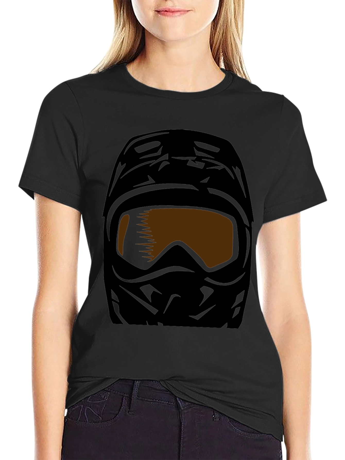 Black Motorcross Helmet Graphic Tee - Black view 2